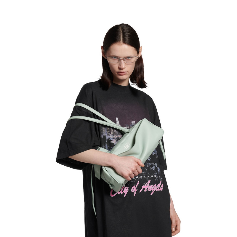 BALENCIAGA Women's Carrie Small Bowling Bag in Mineral Green outlook