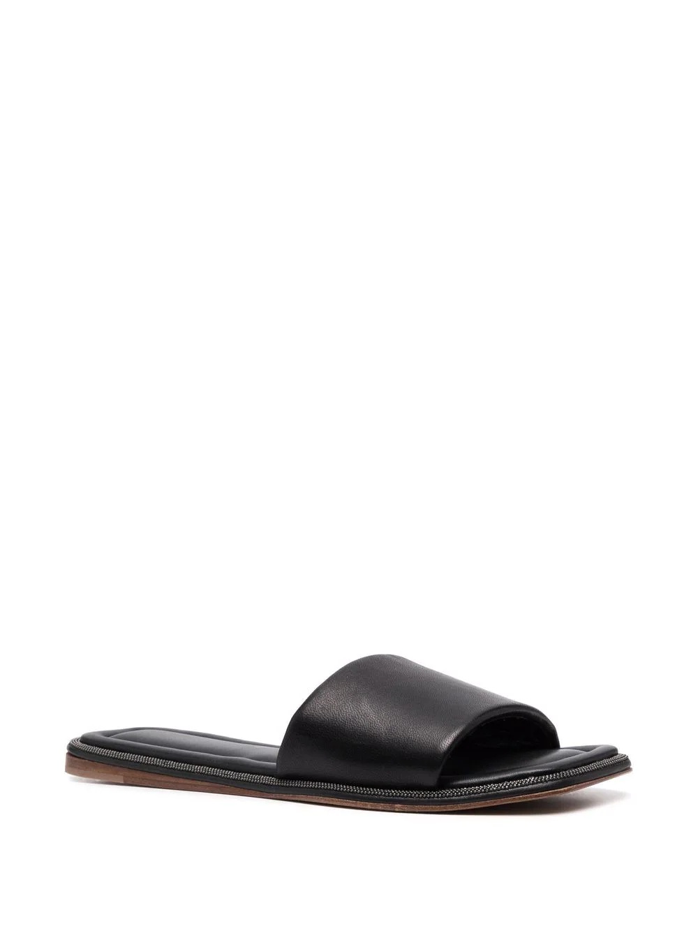 monili-embellished leather slides - 2
