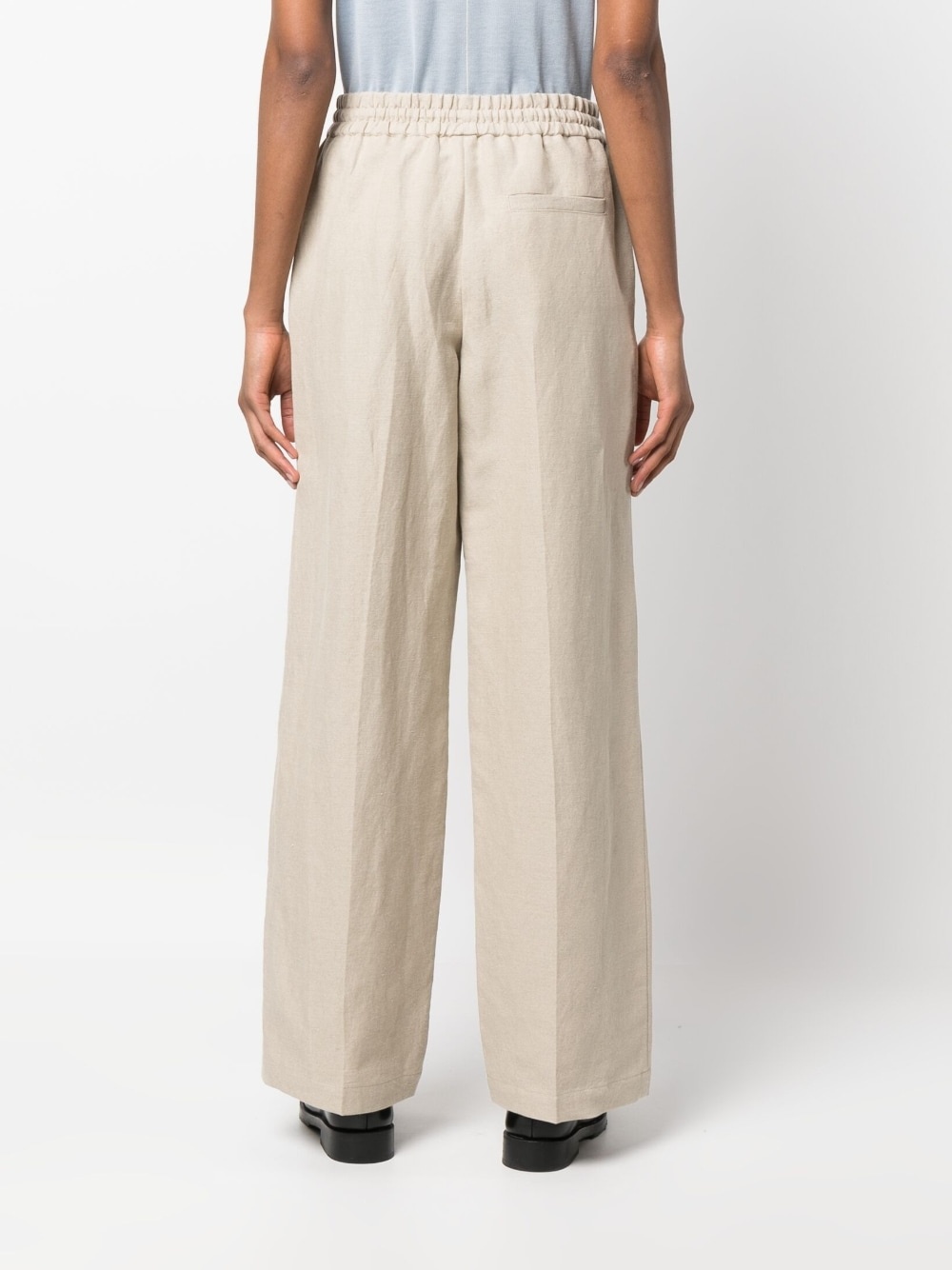 drawstring straight-leg trousers - 4