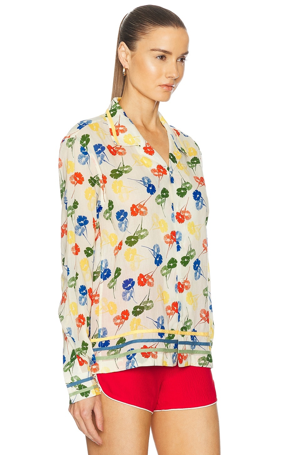 Flower Stamp Long Sleeve Top - 2