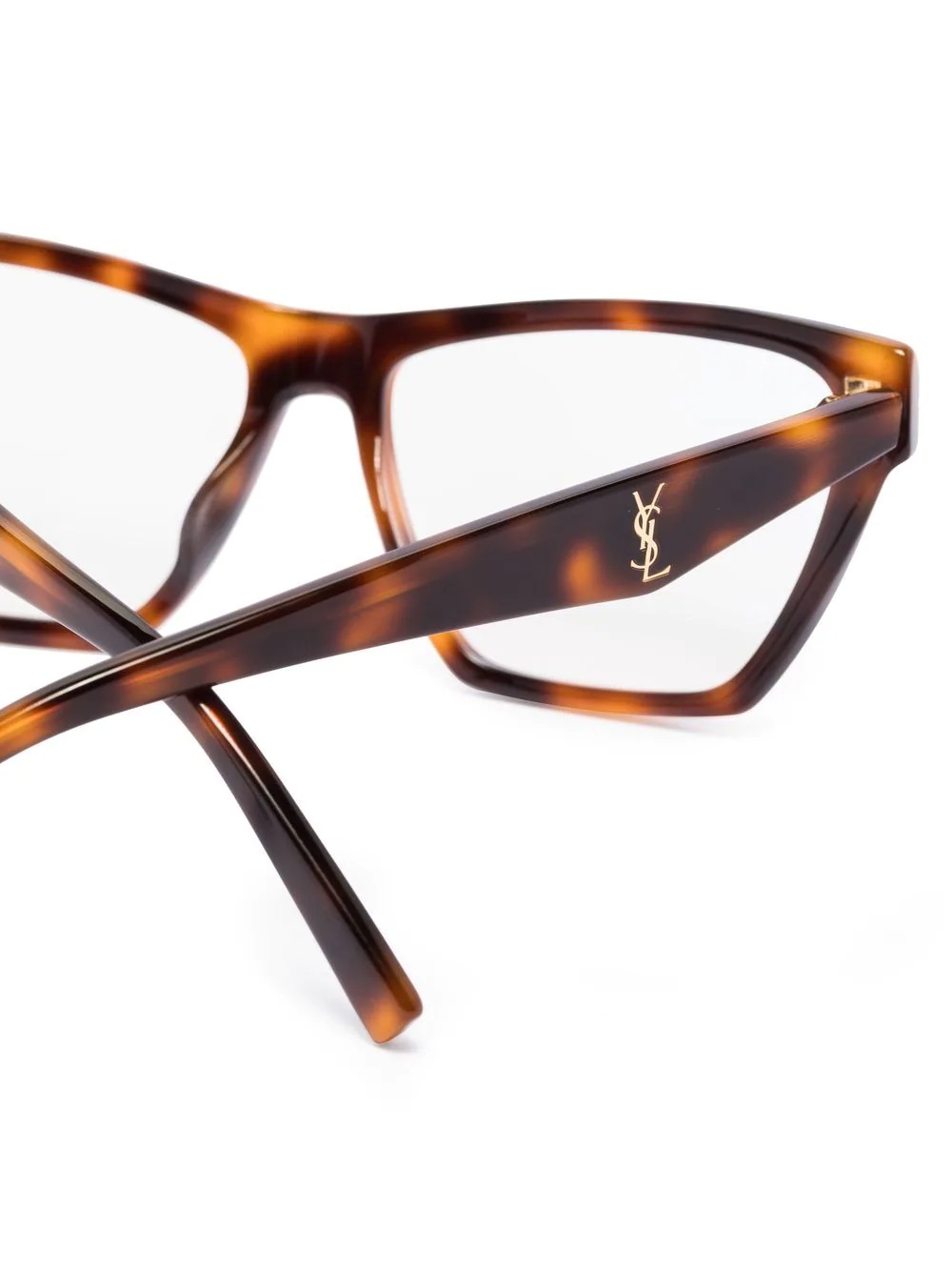 tortoiseshell-effect cat eye-frame glasses - 3