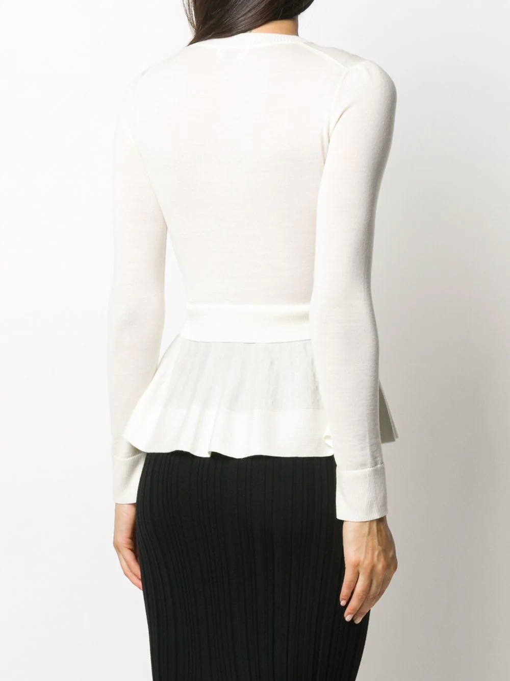 peplum fine-knit jumper - 4