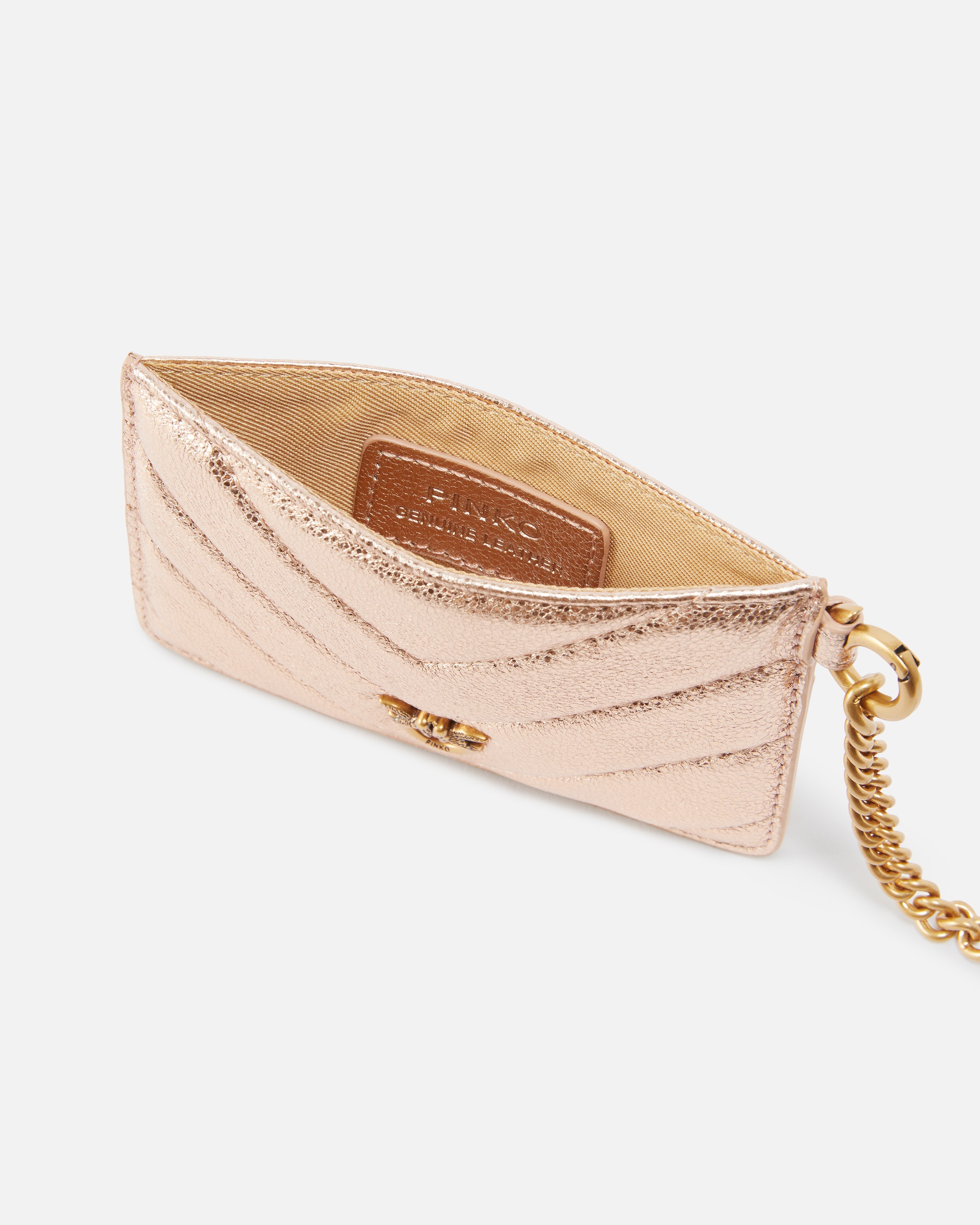 METALLIC LEATHER POUCH WITH CARD SLOTS - 3