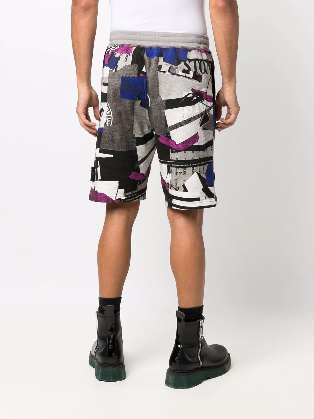 logo-print track shorts - 4