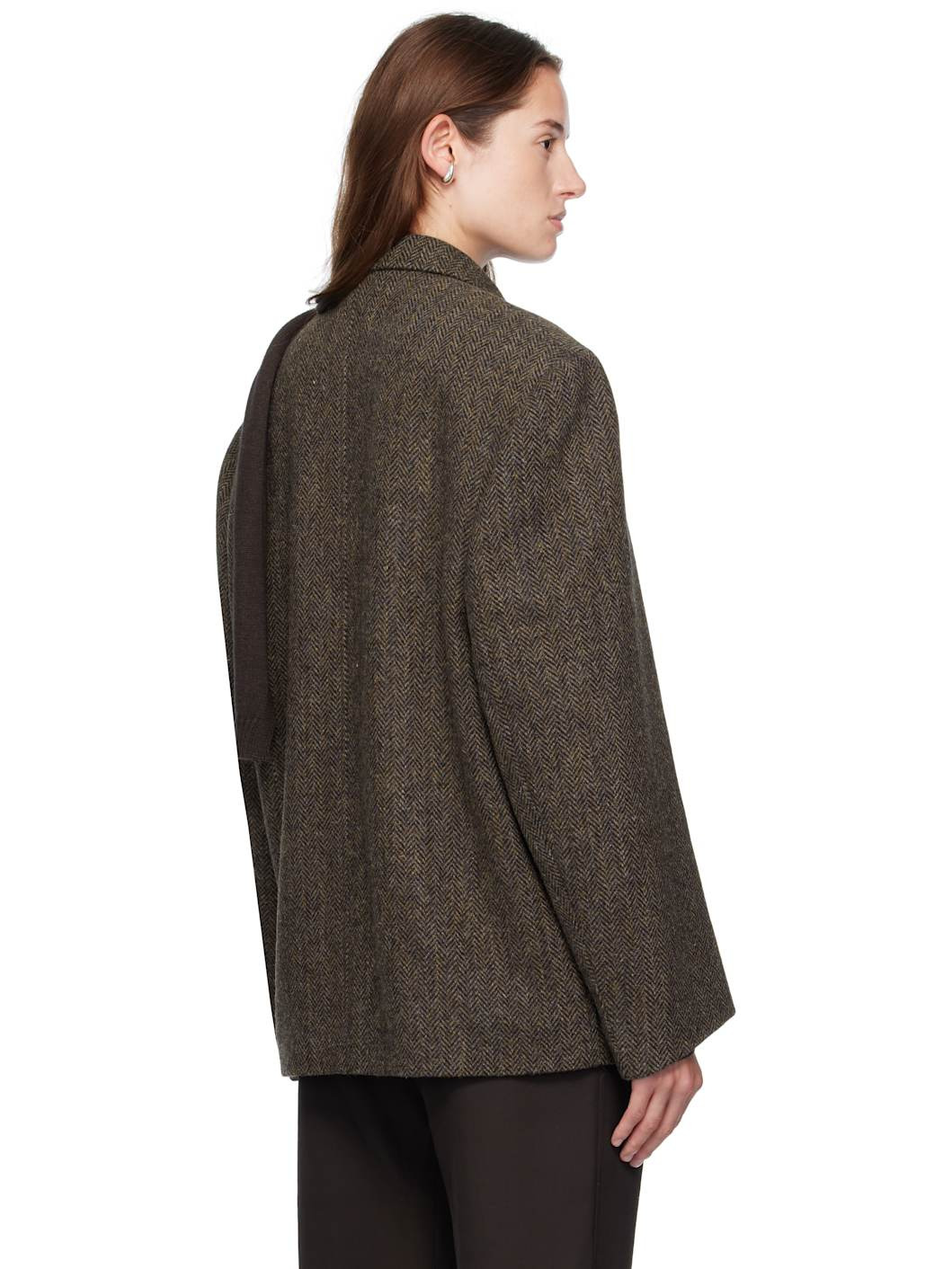 Brown Boxy Tailored Blazer - 3