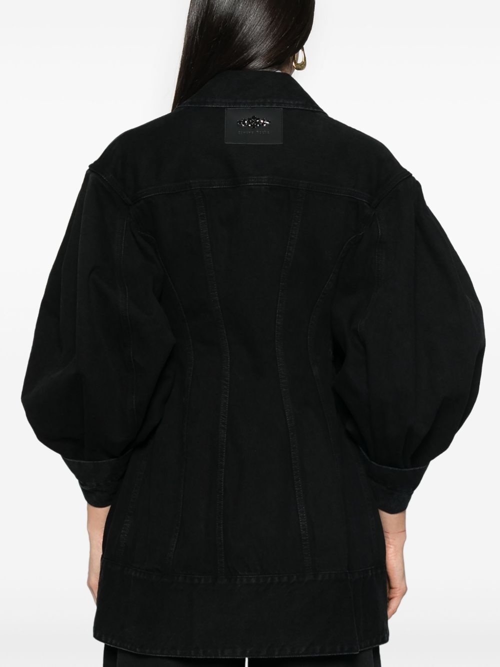 sculpted denim coat - 4
