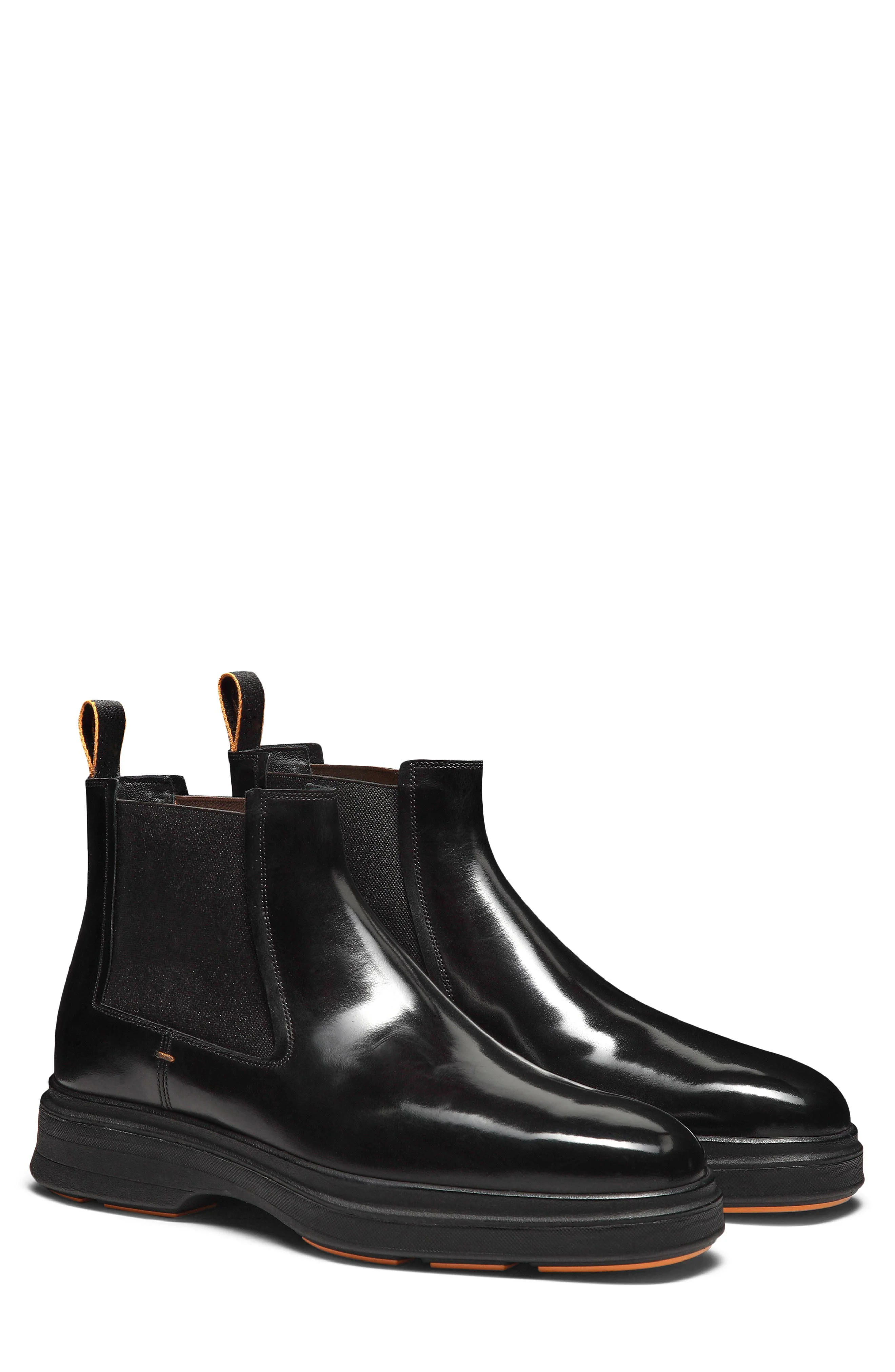 Santoni Lug Sole Chelsea Boot in Black-N01 at Nordstrom - 1