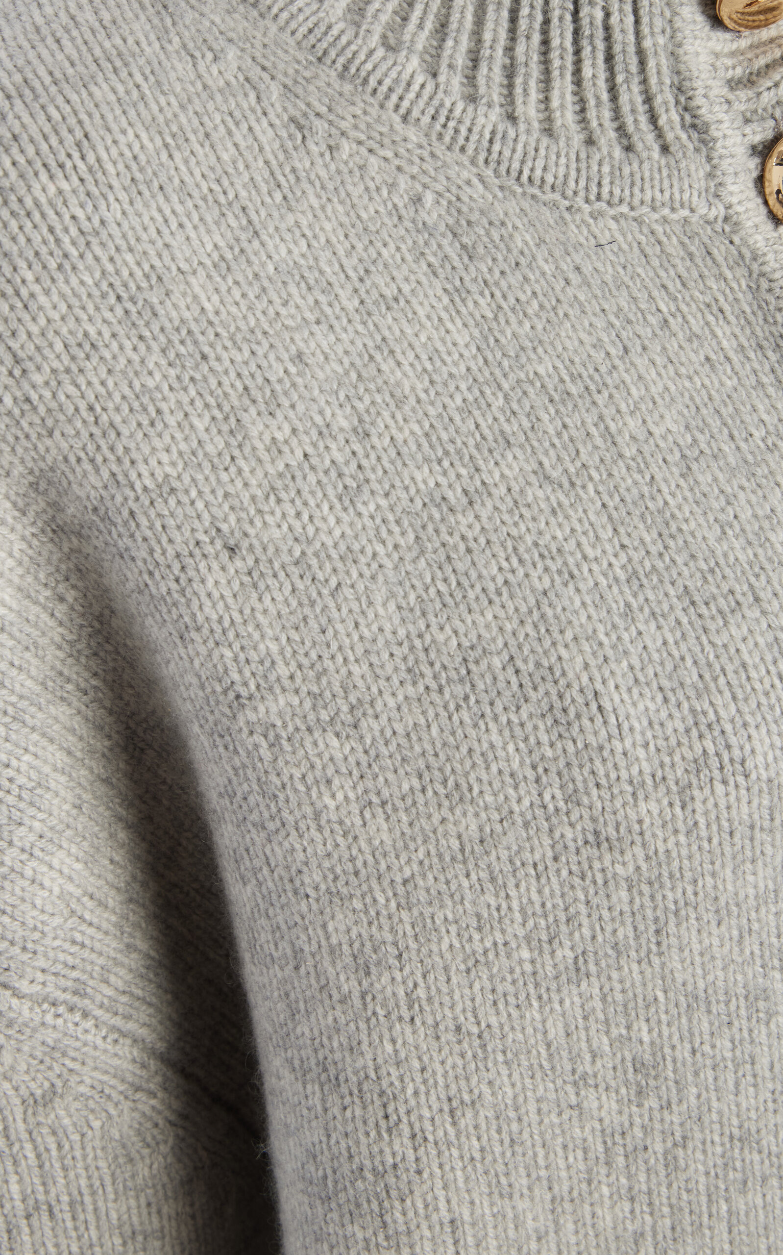 The Rowe Cropped Cashmere Henley Sweater grey - 6