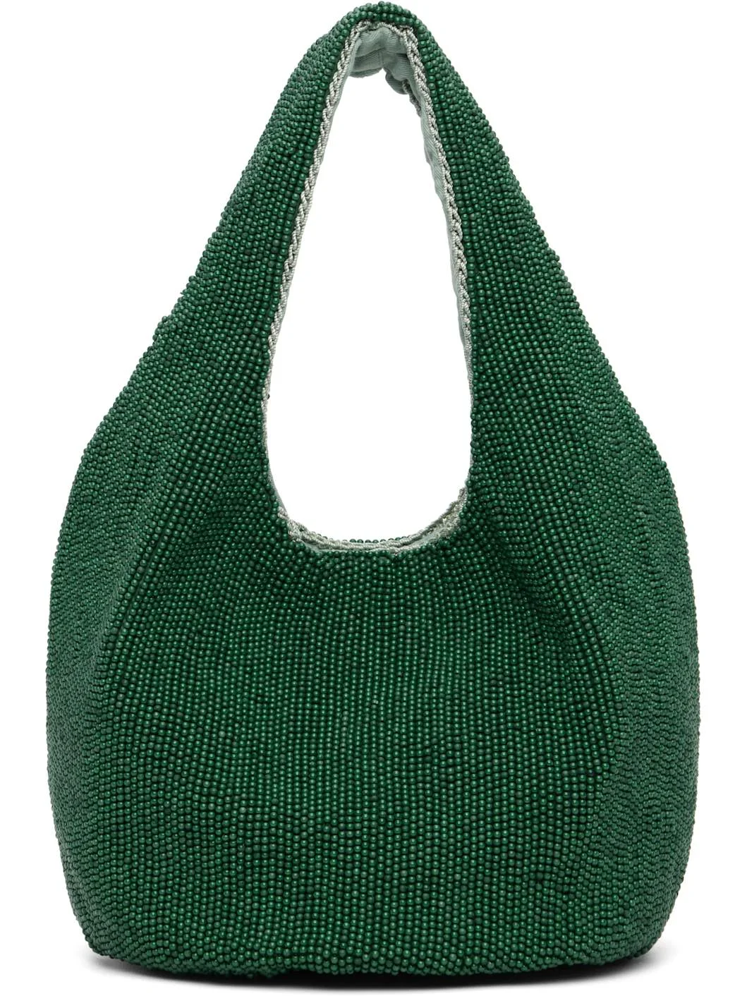 Green Mini Beaded Shopper Tote - 1