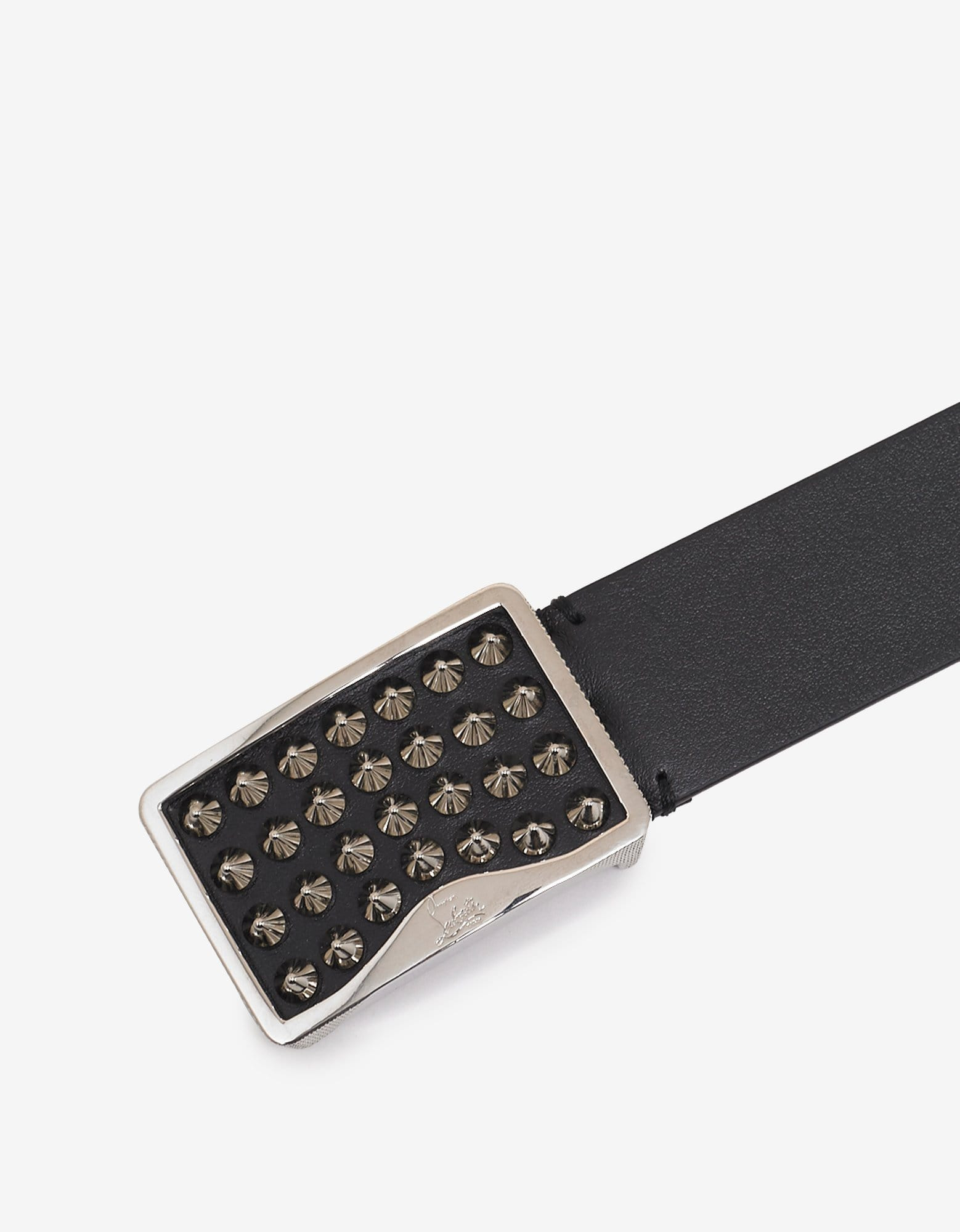 Christian Louboutin Louis Spikes Buckle Black Belt - 4