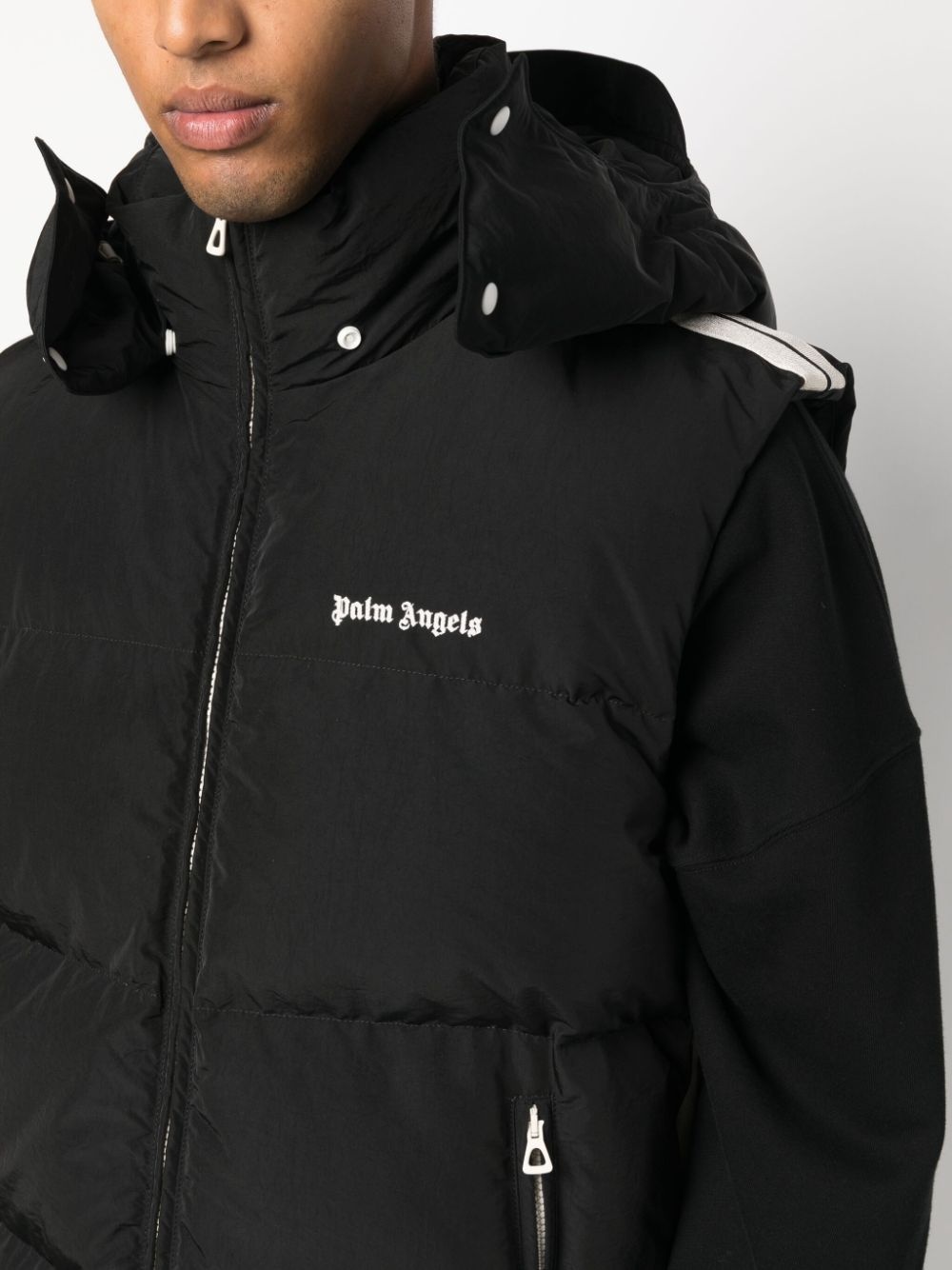 logo-embroidered puffer gilet - 5