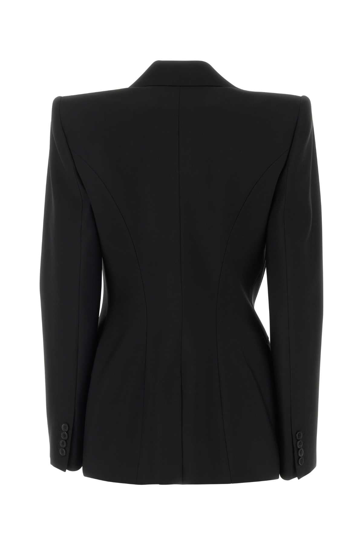 Alexander Mcqueen Women Black Wool Blazer - 2