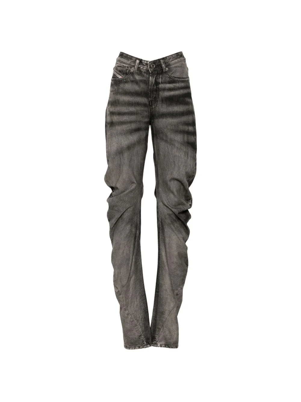 faded-effect panelled jeans - 1