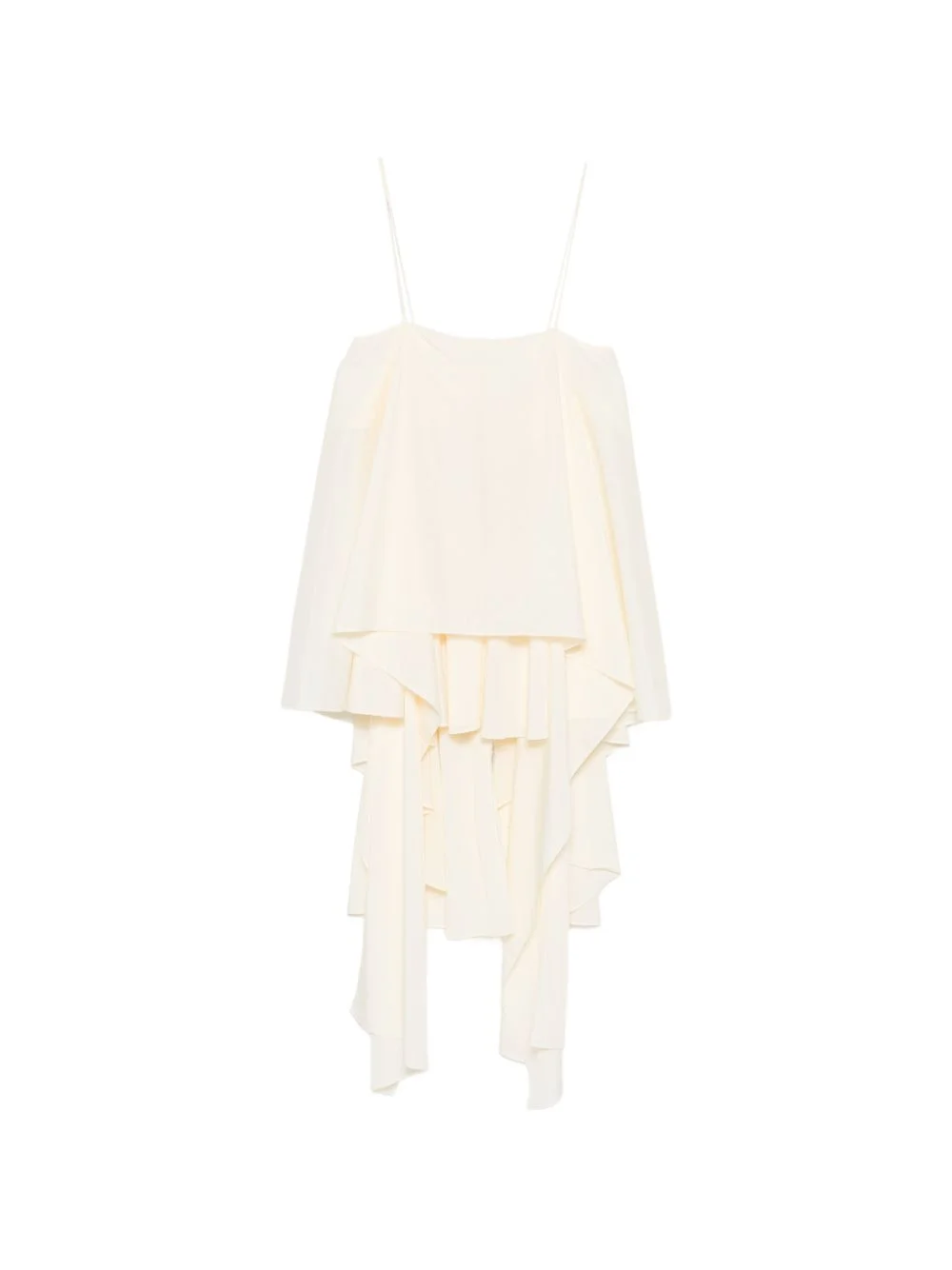 asymmetric-neck ruffled top - 1