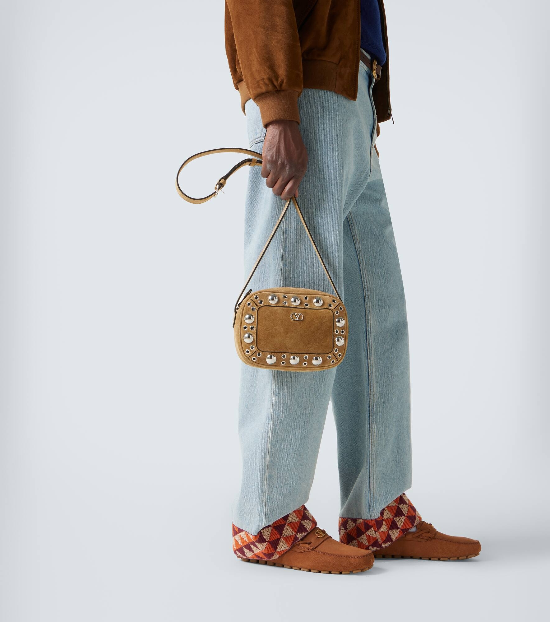 Nellcôte studded suede crossbody bag - 3