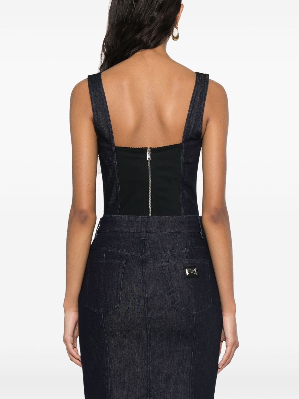denim corset top - 4