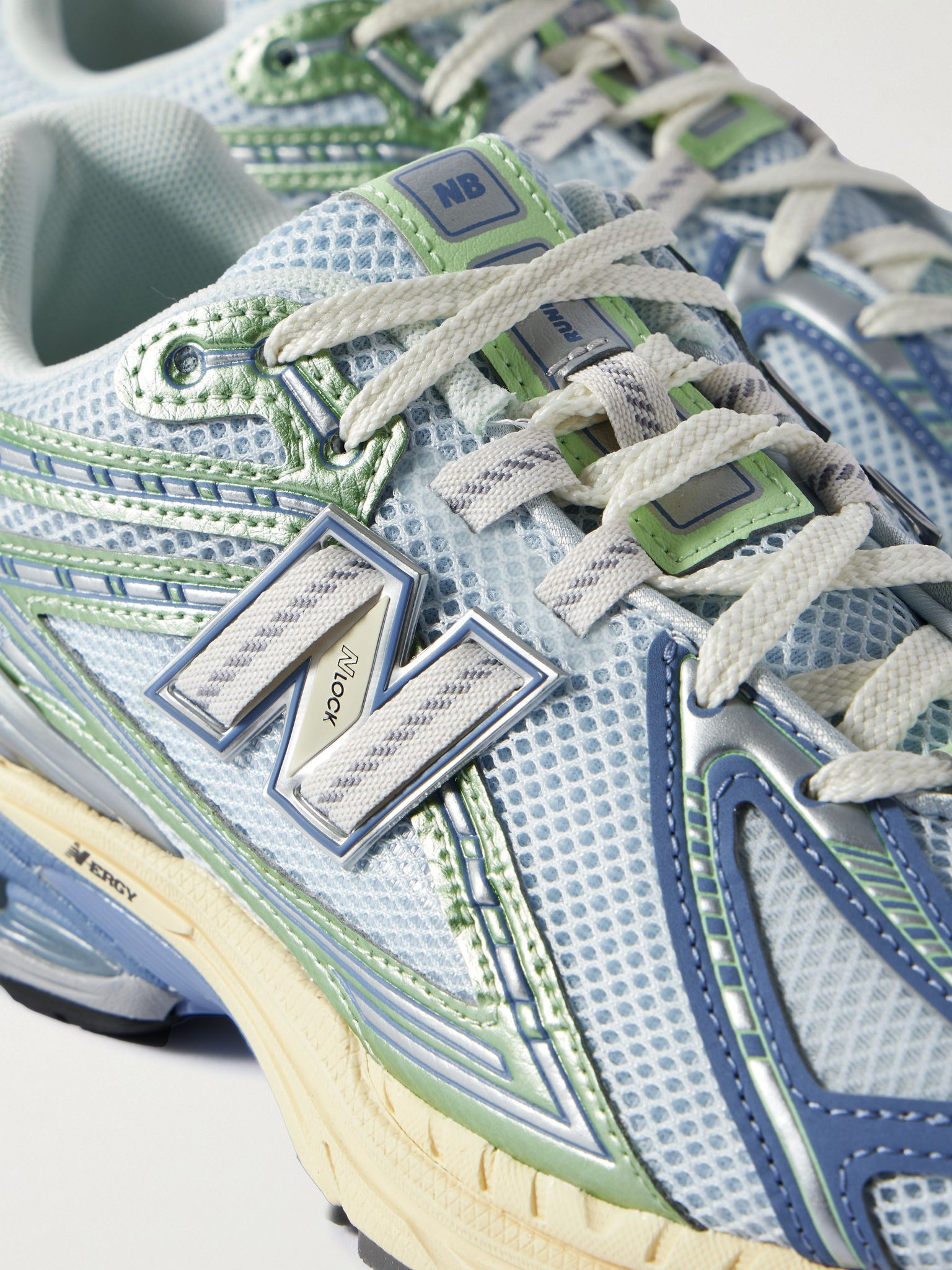 1906R Mesh and Leather Sneakers Blue - 5