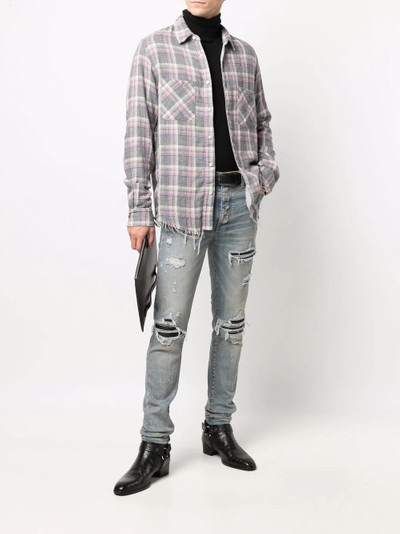 AMIRI raw-cut checked shirt outlook