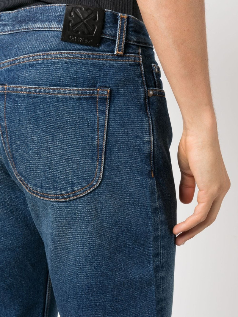 stonewashed straight-leg jeans 5