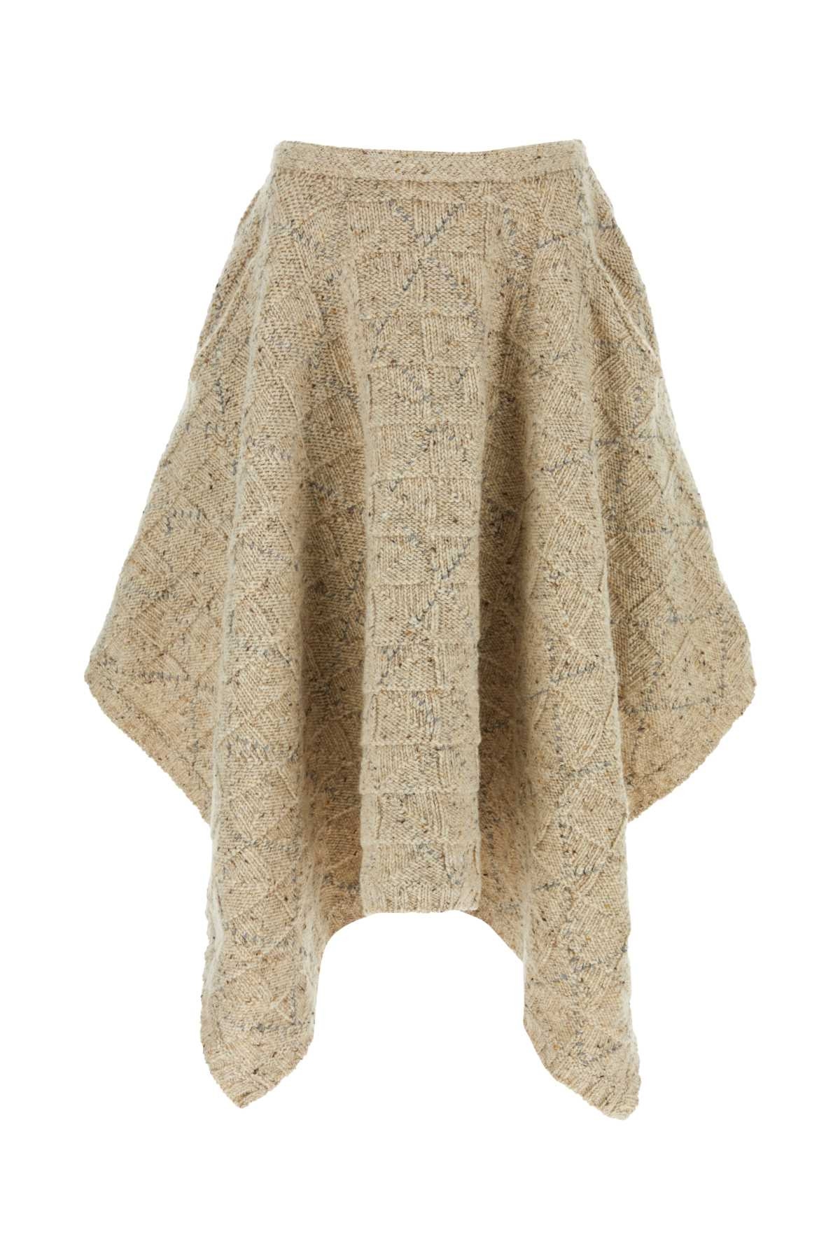 Bottega Veneta Women Melange Cappuccino Wool Skirt - 1