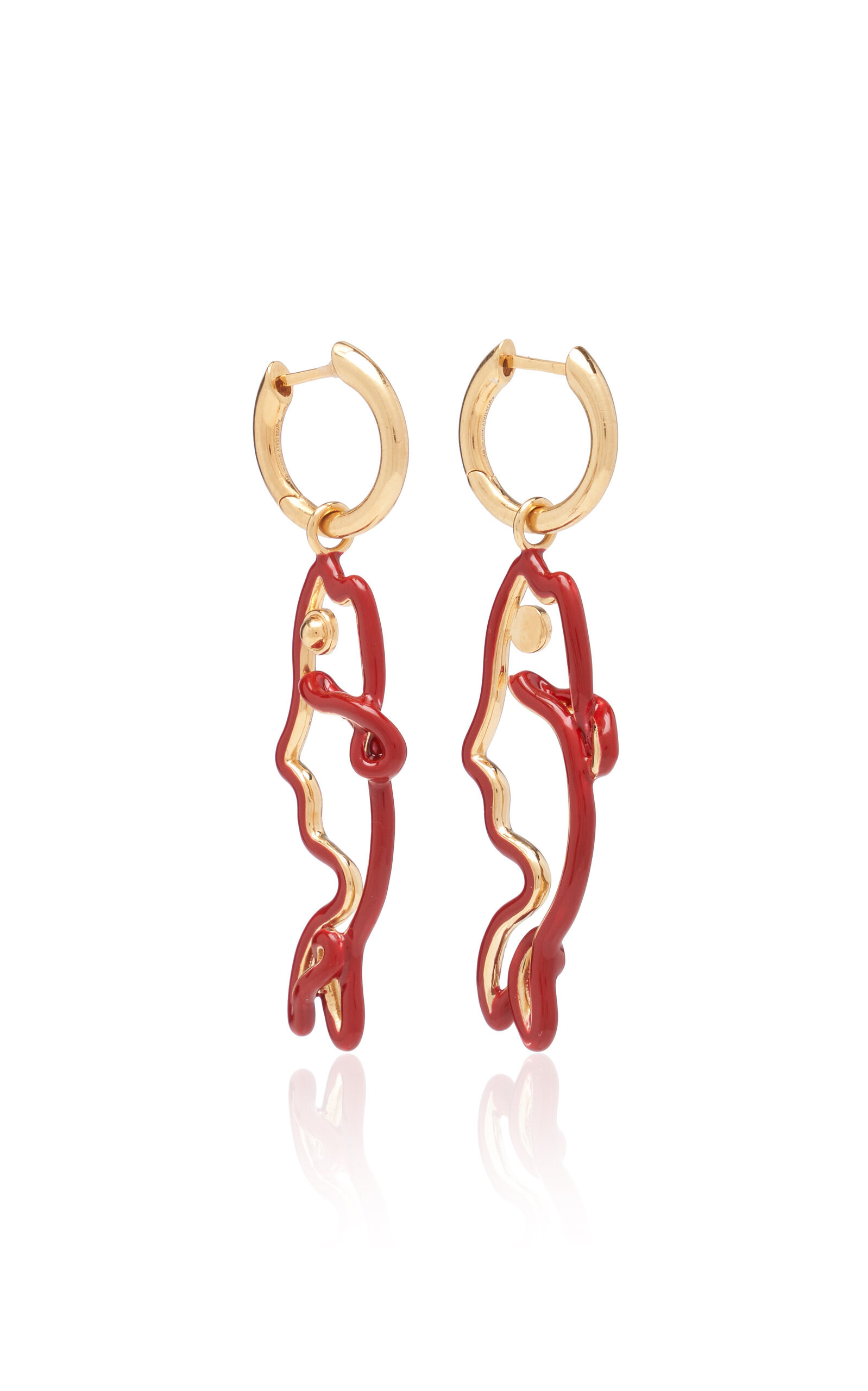 Ena 18K Gold-Finish Sterling Silver Earrings red - 3
