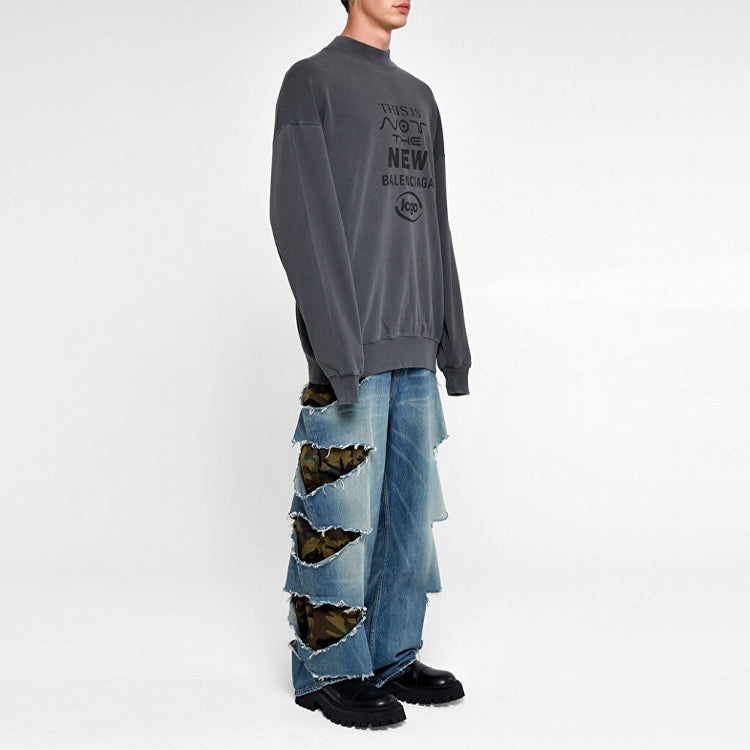 Balenciaga 'This Is Not The New Balenciaga Logo' Sweater 'Dark Grey' 652981TKVE41069 - 6