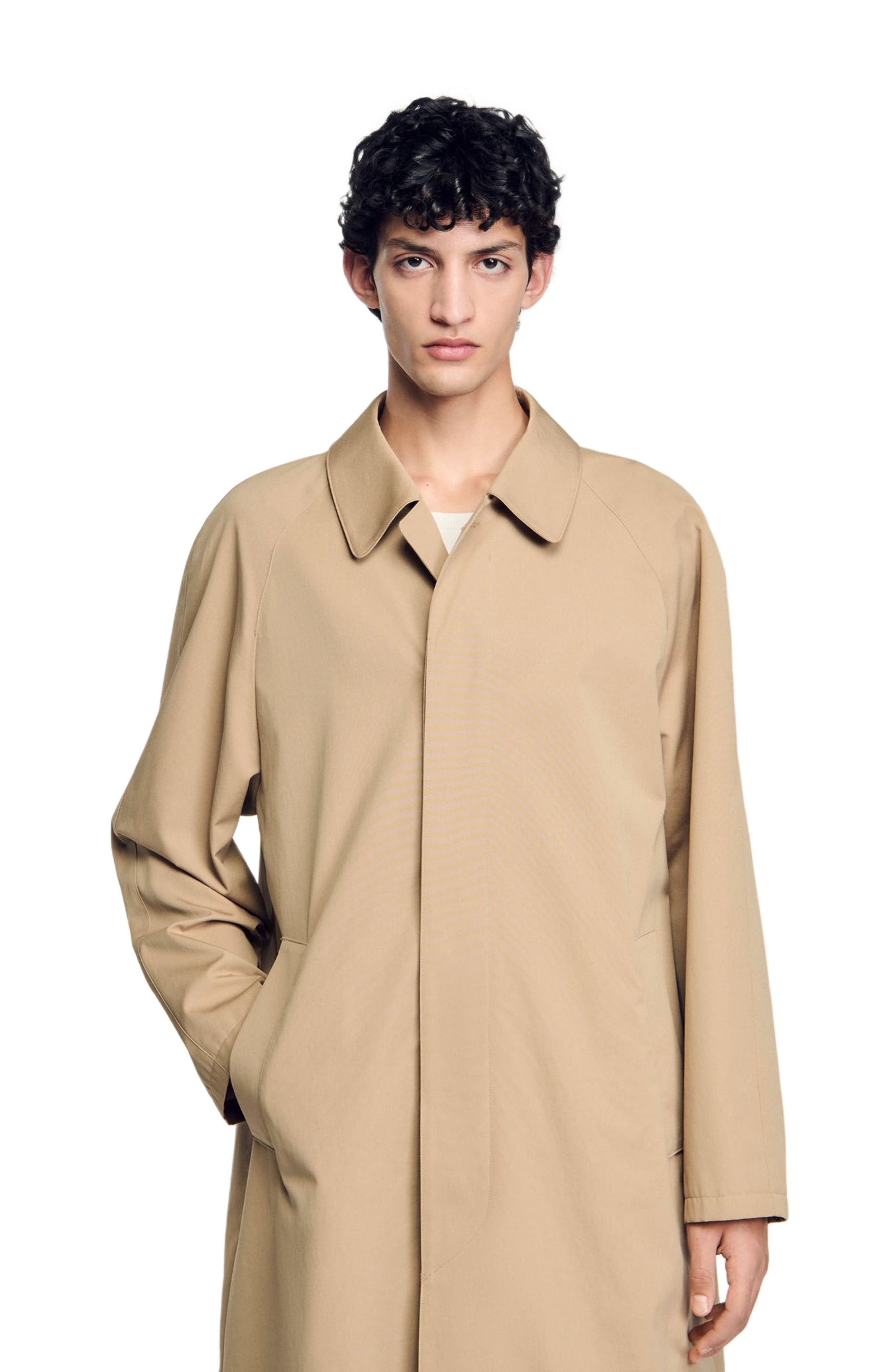 SANDRO Long coat in Sand. at Nordstrom - 3