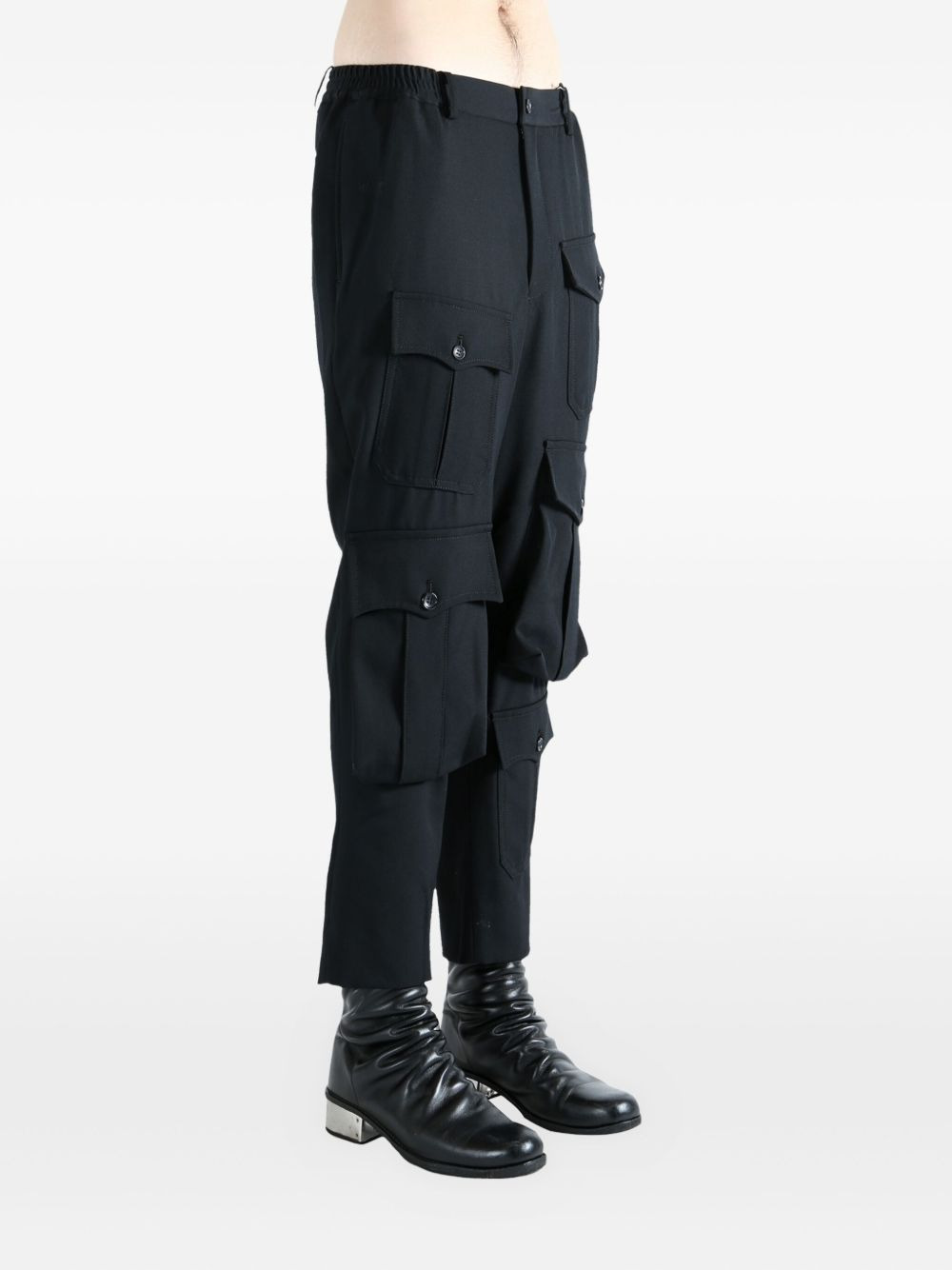 multiple-pocket wool trousers - 3