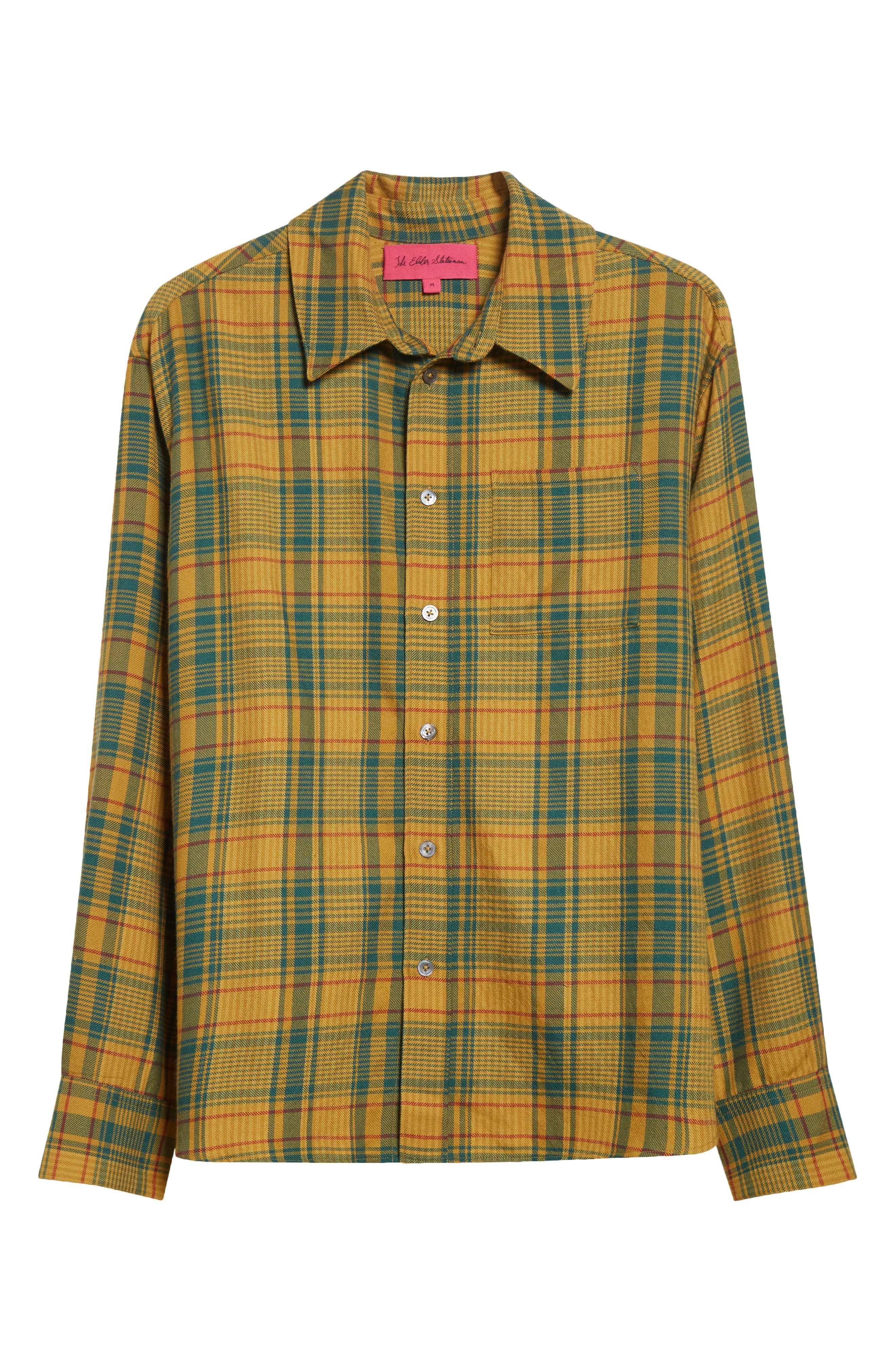 The Elder Statesman Plaid Pashmina Big Cashmere & Wool Button-Up Shirt in Sunshine Plaid at Nordstro - 5