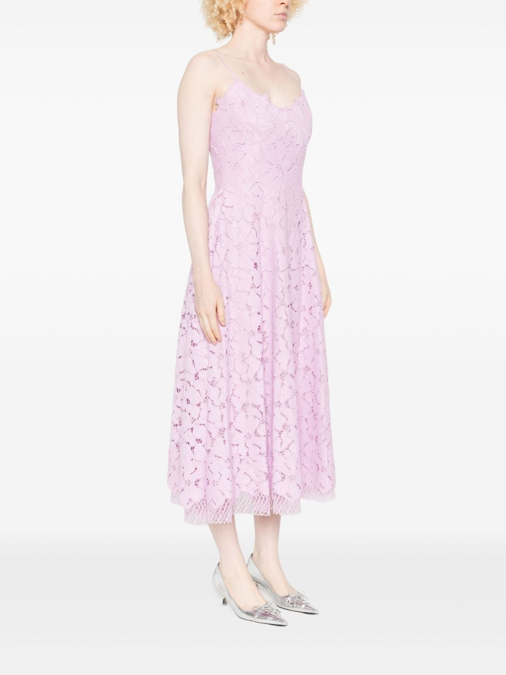 floral-lace midi dress - 3