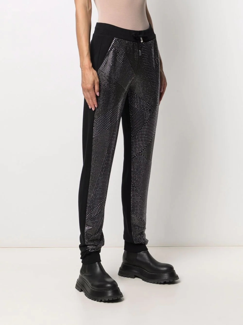crystal slim-cut track pants - 3