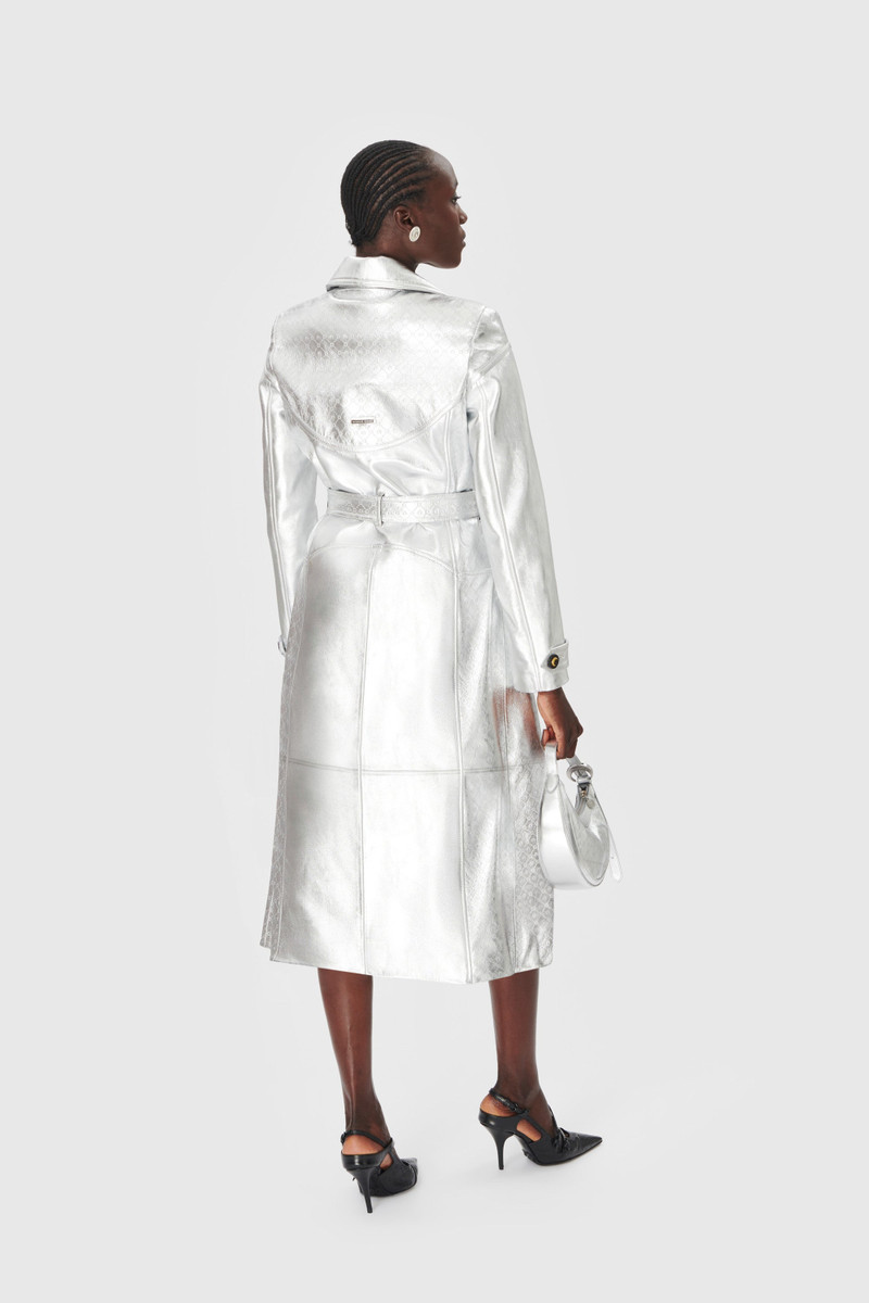 Laminated Leather Trench Coat 3
