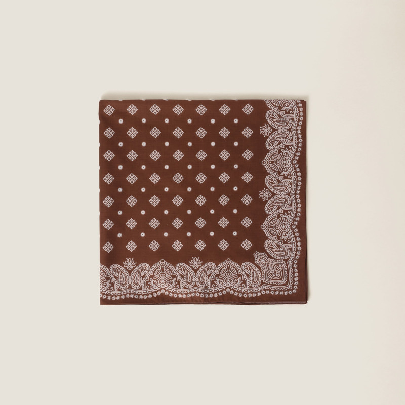 Printed cotton poplin scarf 1