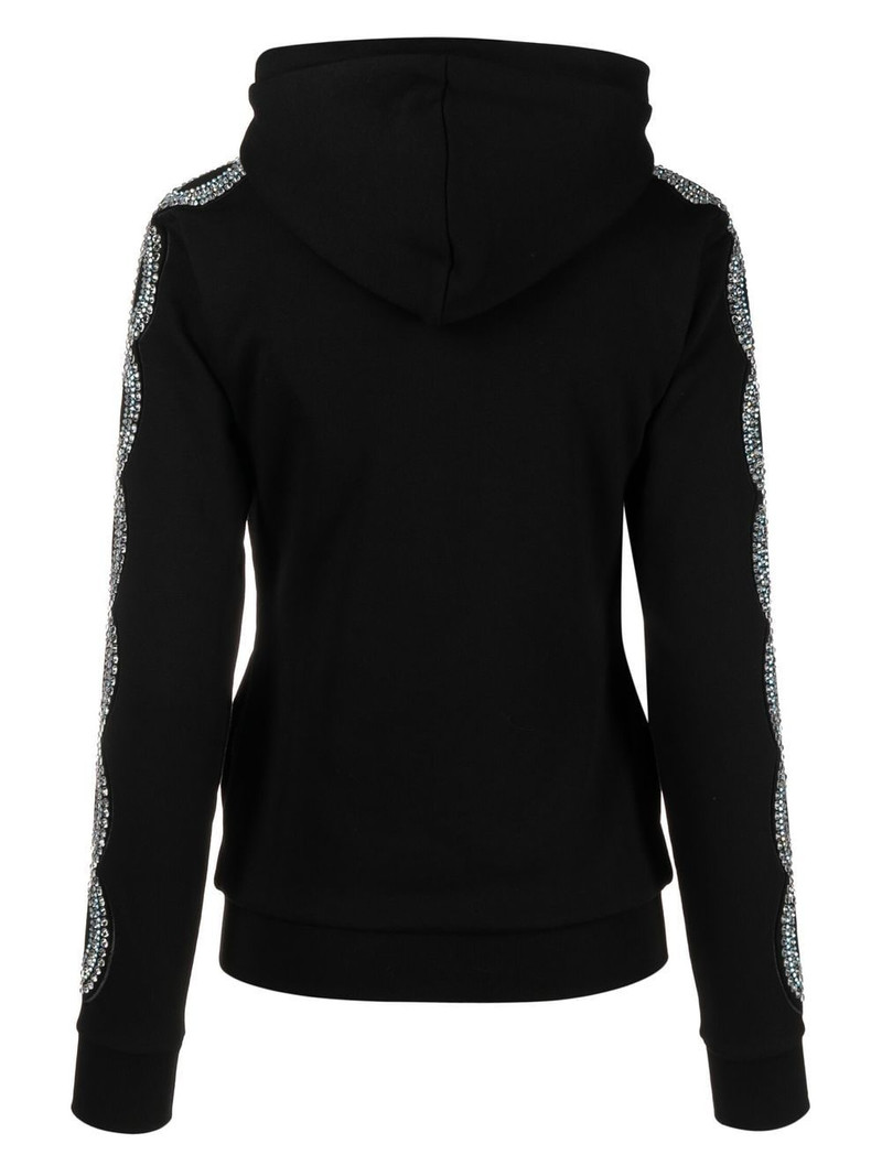 PHILIPP PLEIN rhinestone-embellished full-zip hoodie outlook