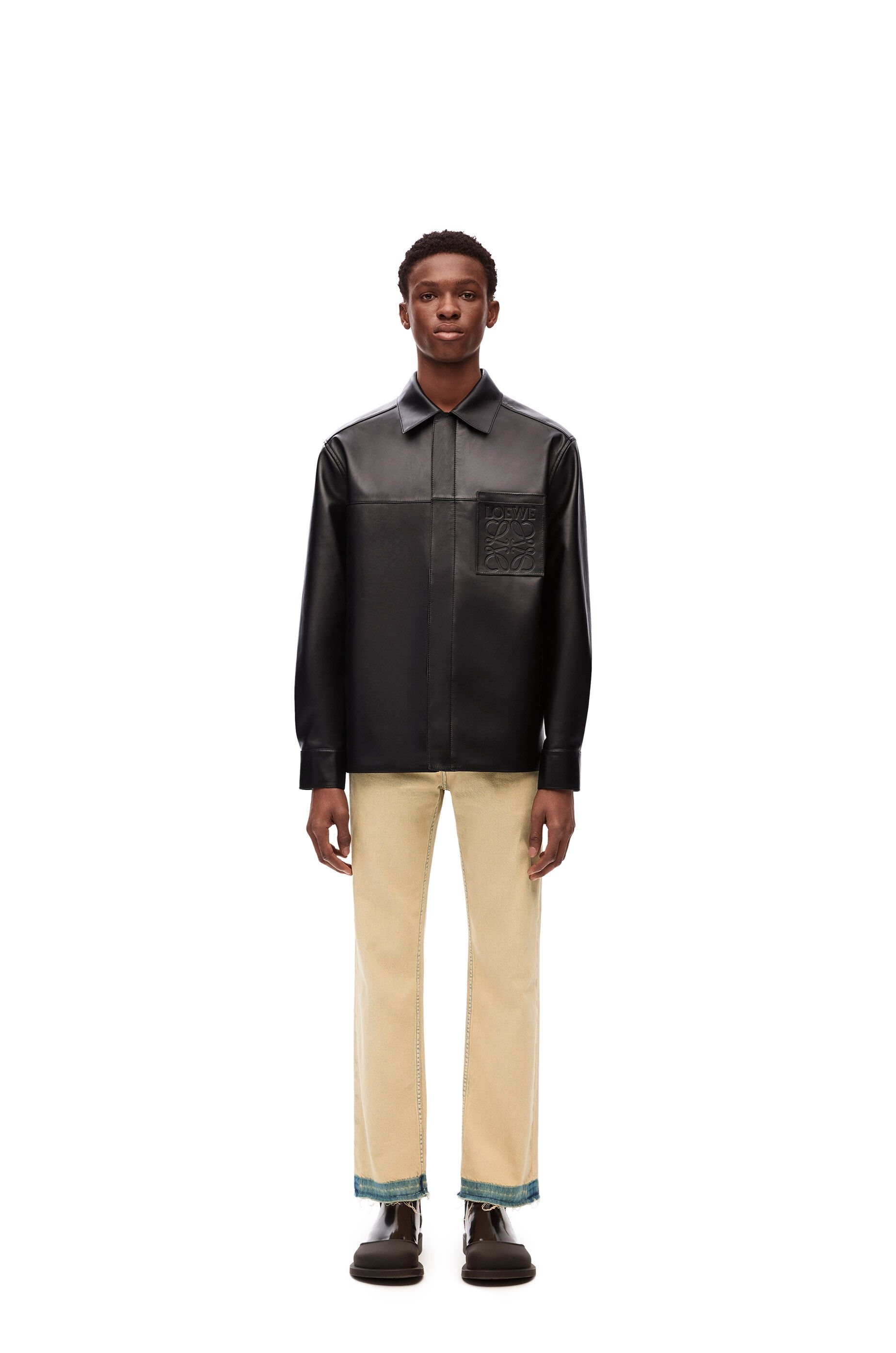 Zip-up overshirt in nappa lambskin - 2