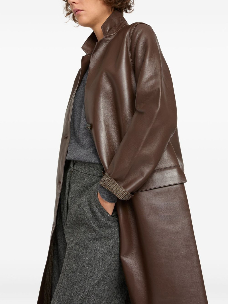 panelled leather coat 5