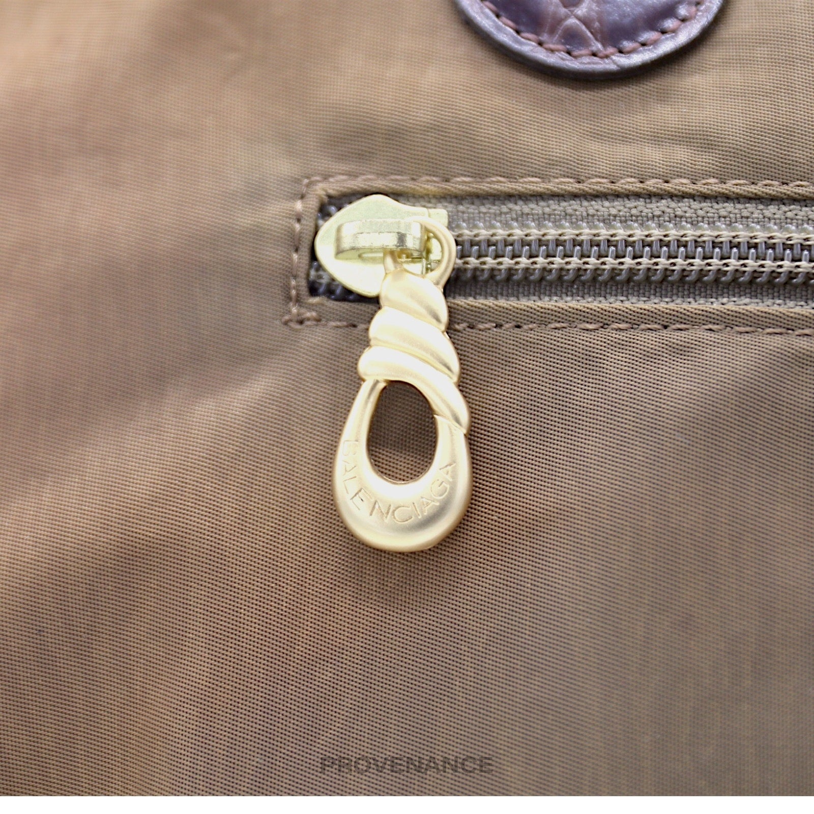 Balenciaga BB Logo Tote Bag - Tan Brown Croc - 12