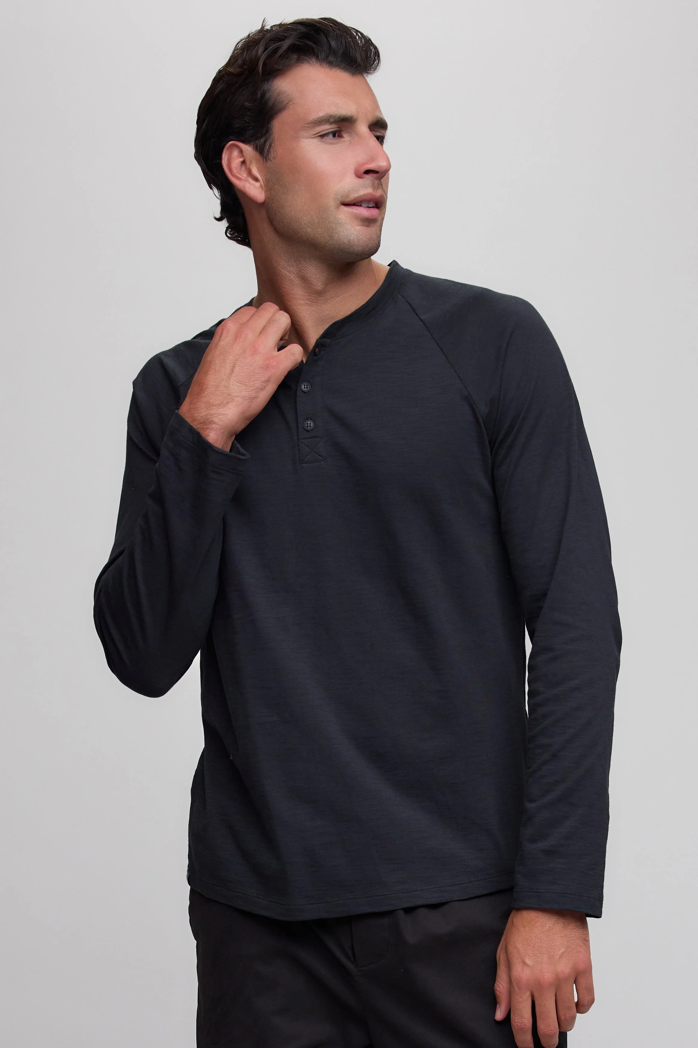 Slub Jersey Henley - 1
