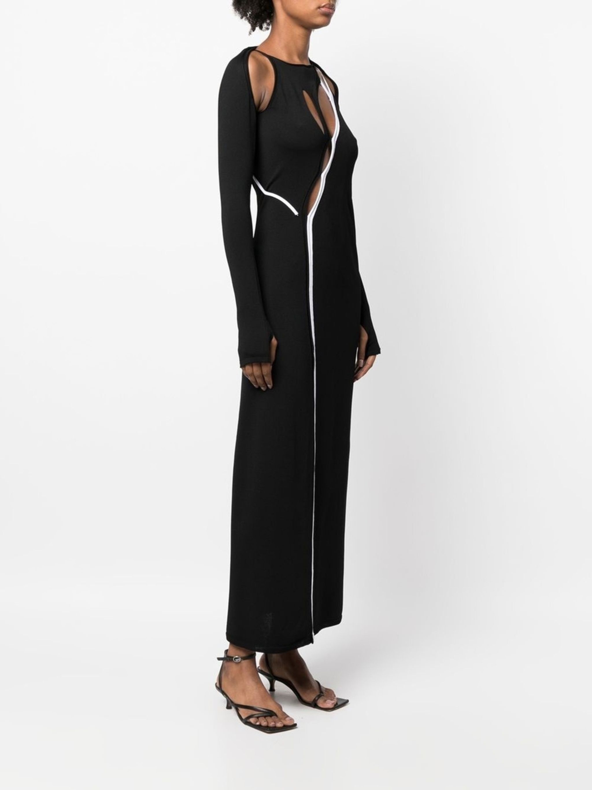 cut-detail knit dress - 2