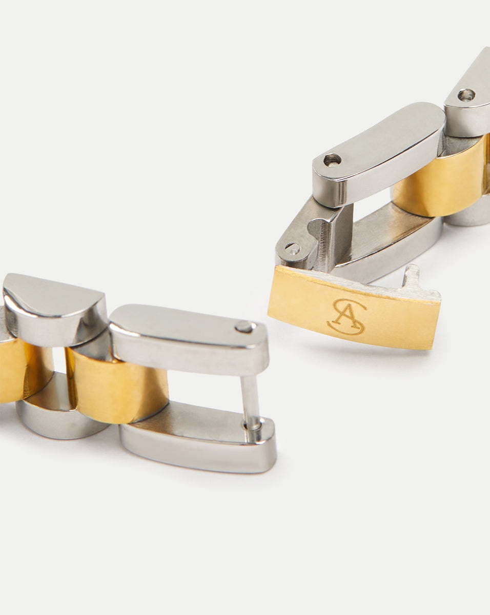 GOLD AND SILVER WATCH BAND BRACELET - 4