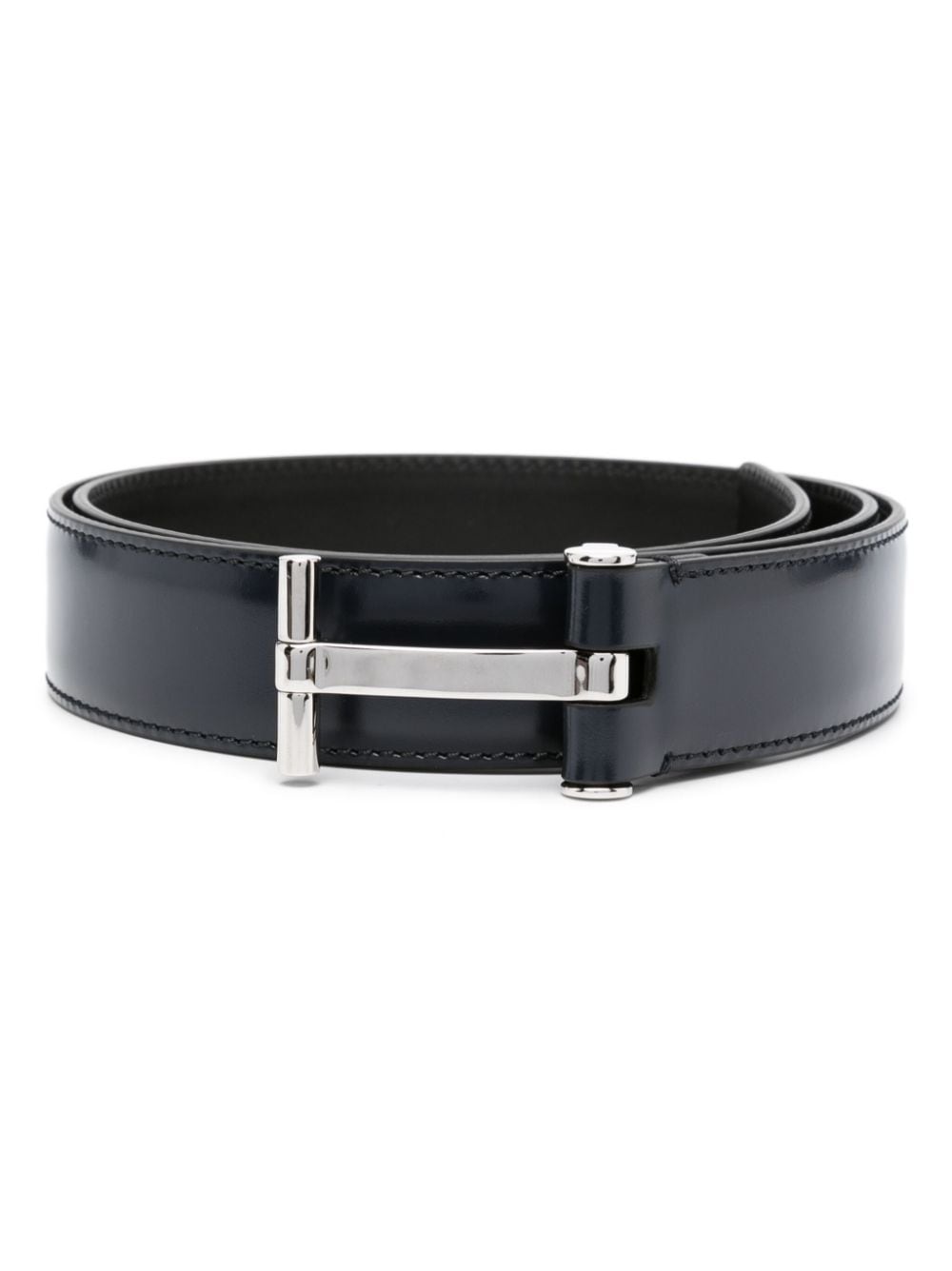 logo-buckle leather belt - 1