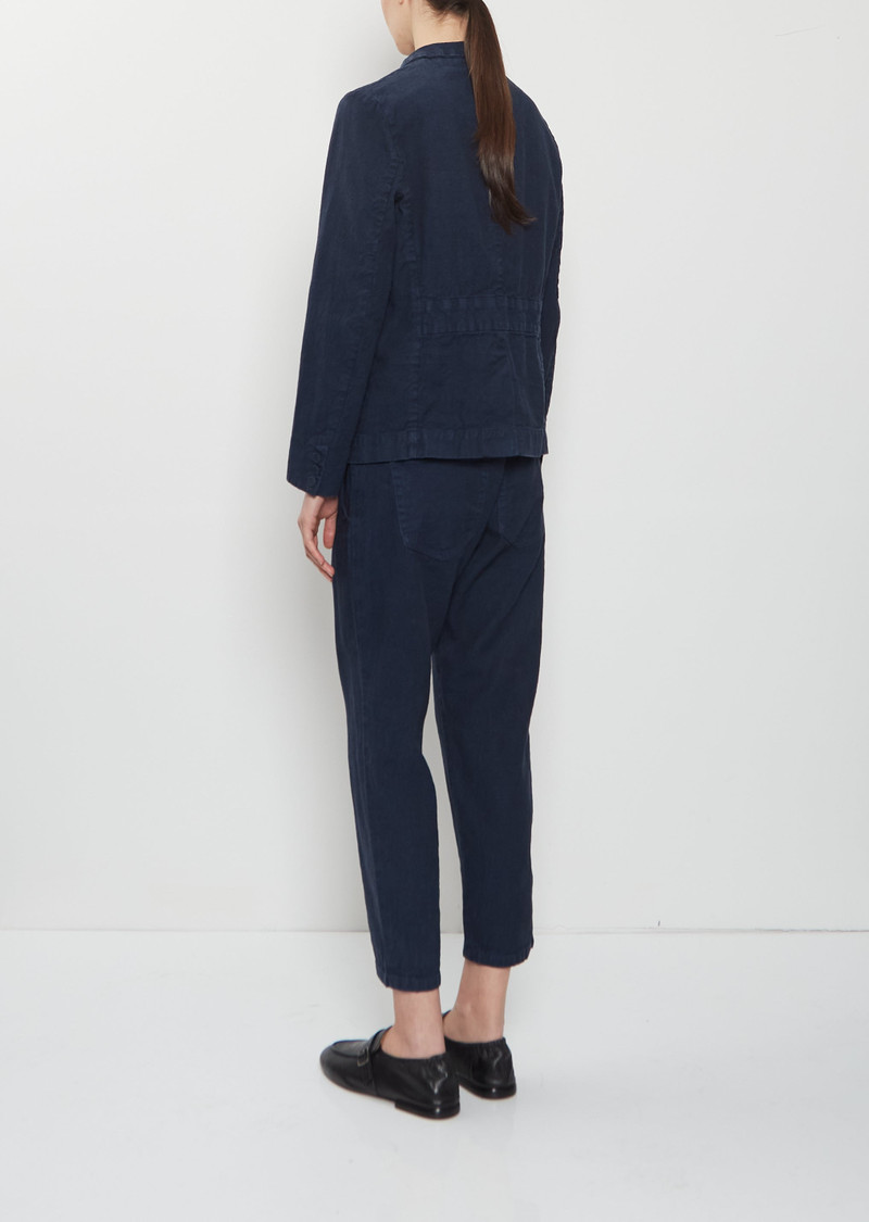 pas de calais Linen Cotton Tailored Jacket — Navy outlook