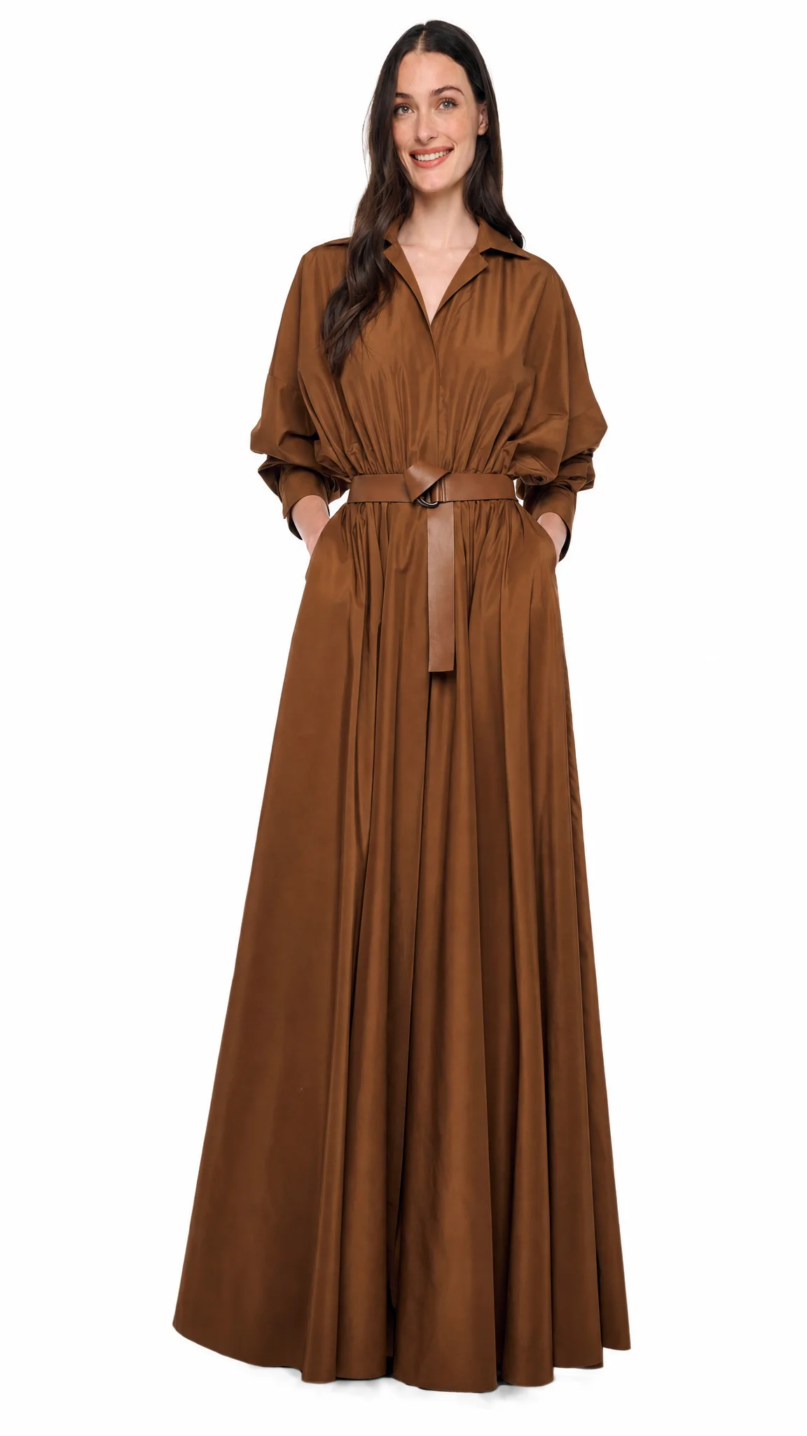 OVERSIZED NK SHIRT FLARED GOWN - 1