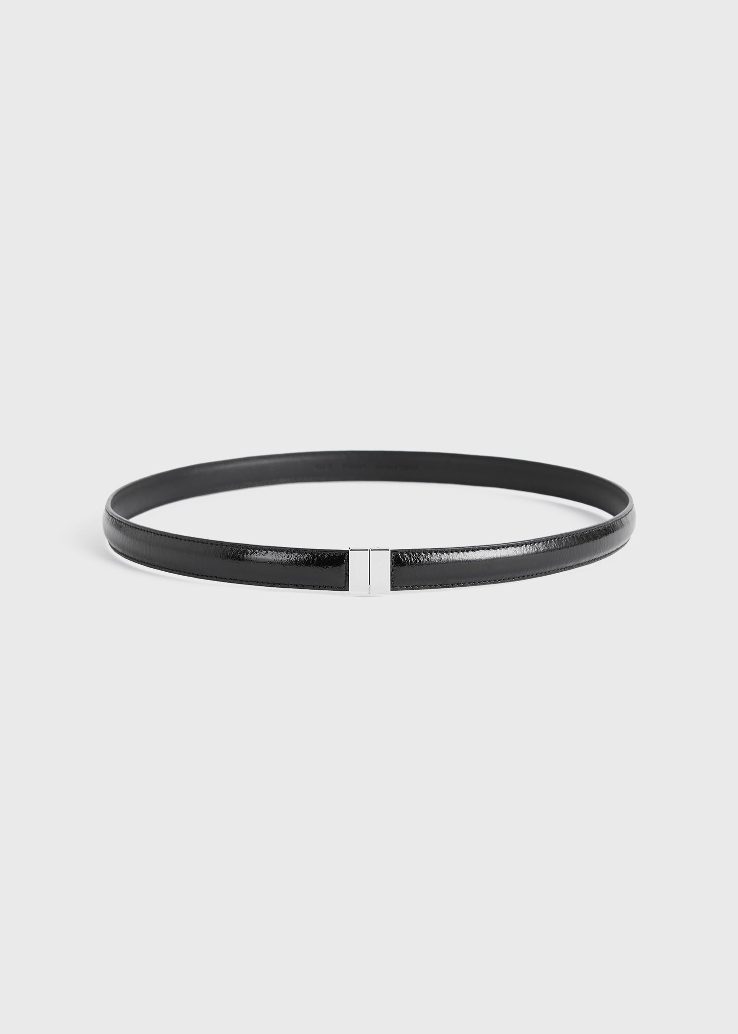 Slide clasp naplack-leather belt black - 4