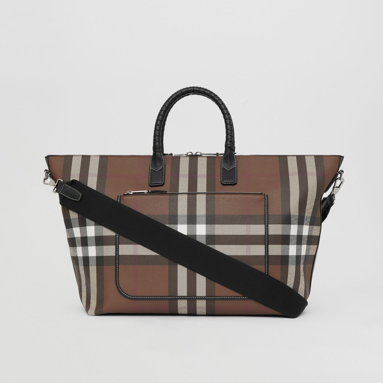 Check and Leather Holdall - 8