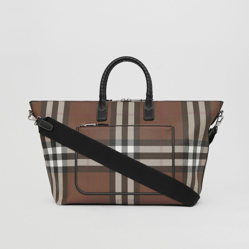Check and Leather Holdall 8