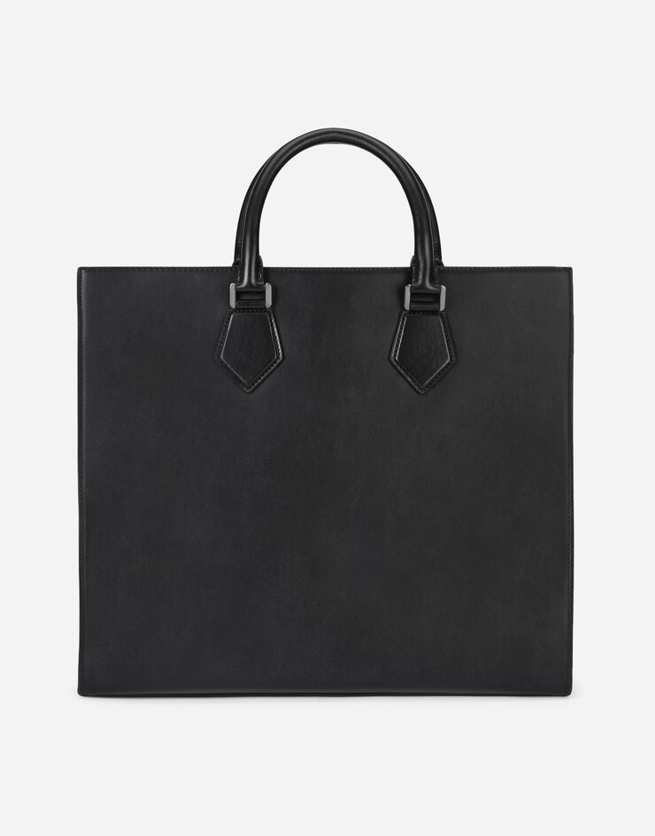 Calfskin Edge shopper with logo - 3