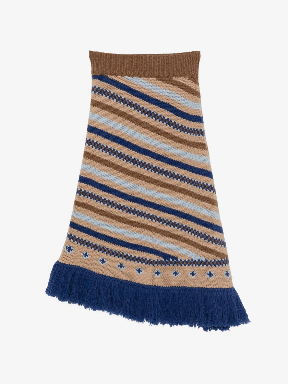 striped fringed-hem midi skirt - 1