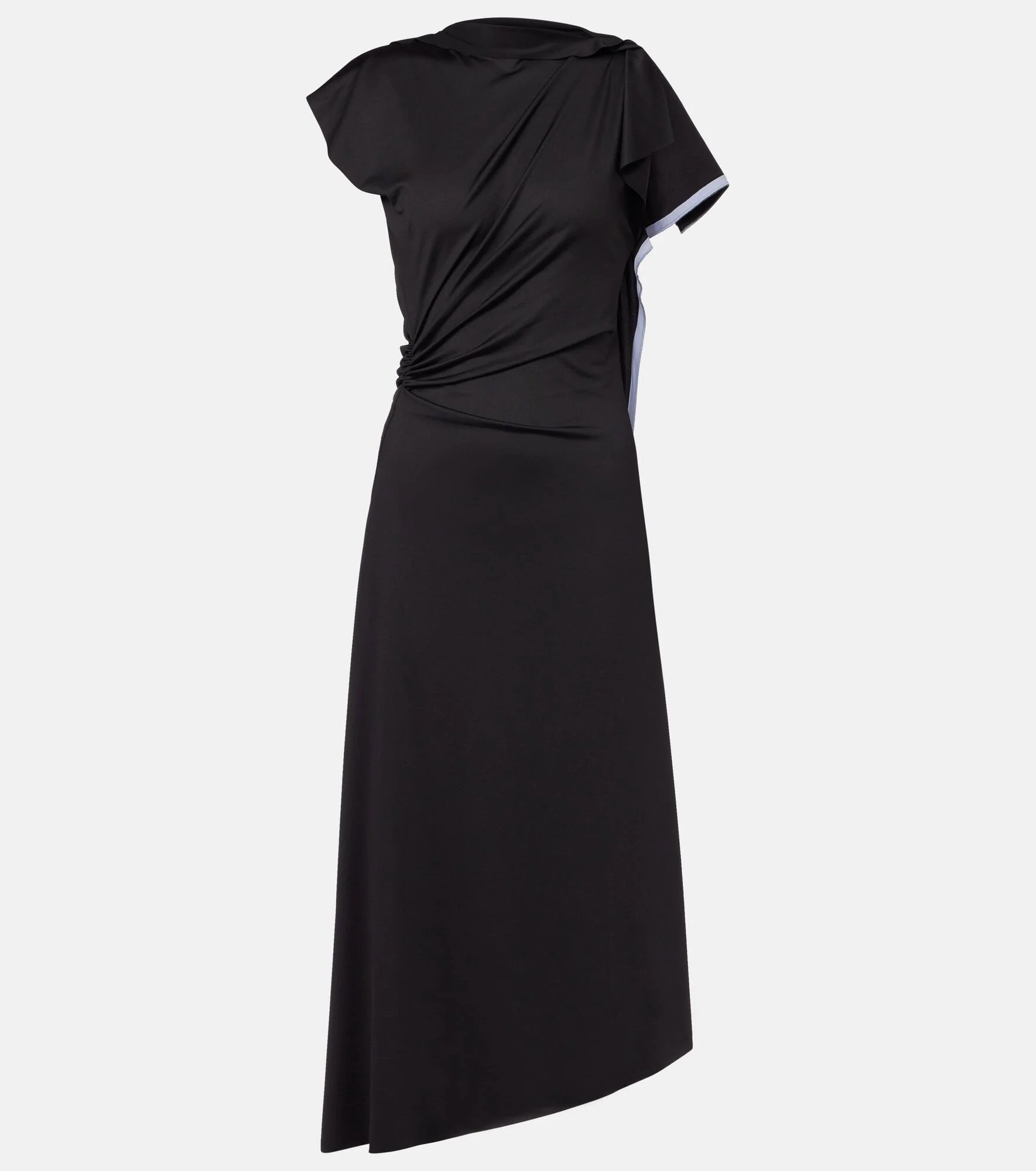 Draped asymmetric midi dress - 1
