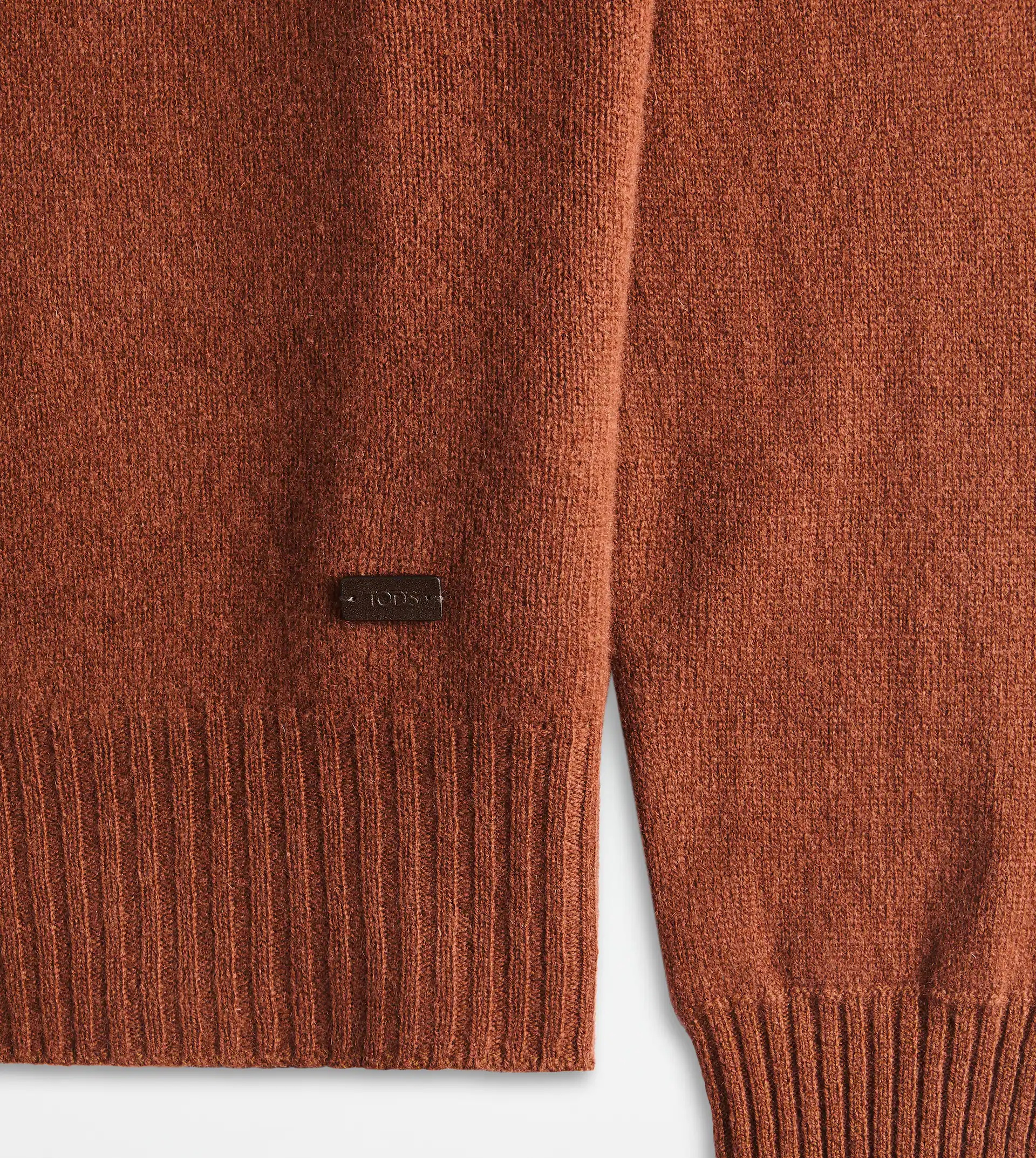 CASHMERE BLEND ROUND-NECK JUMPER - ORANGE - 7